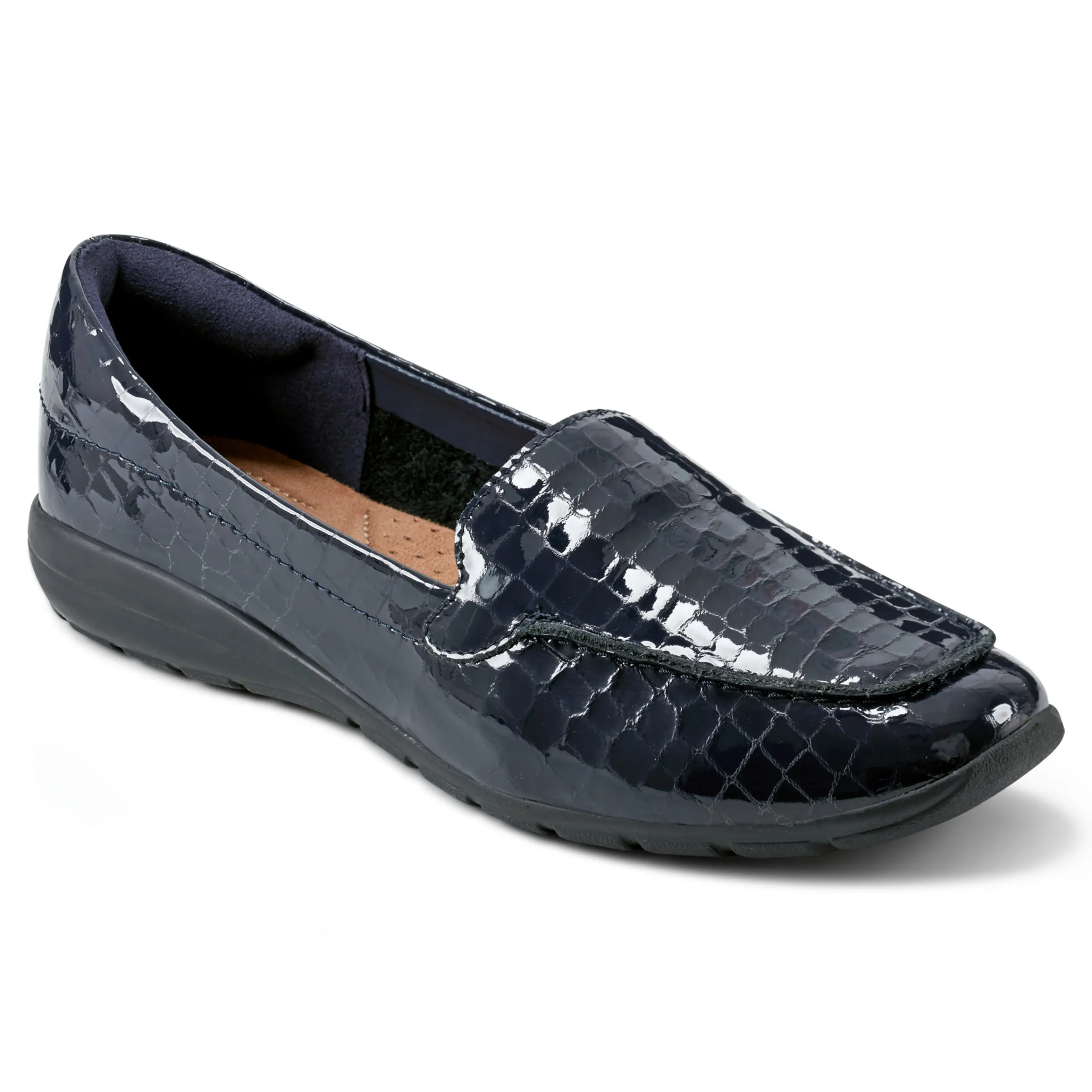 Discount Easy Spirit Abide Casual Flats NavyPatentLeatherCroco