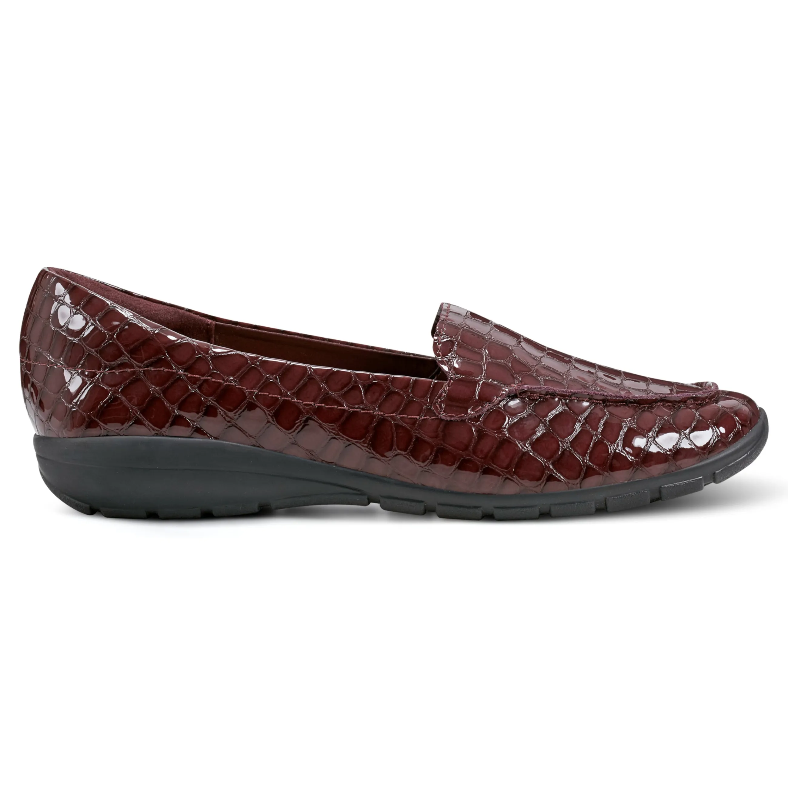 Best Sale Easy Spirit Abide Casual Flats PlumPatentLeatherCroco