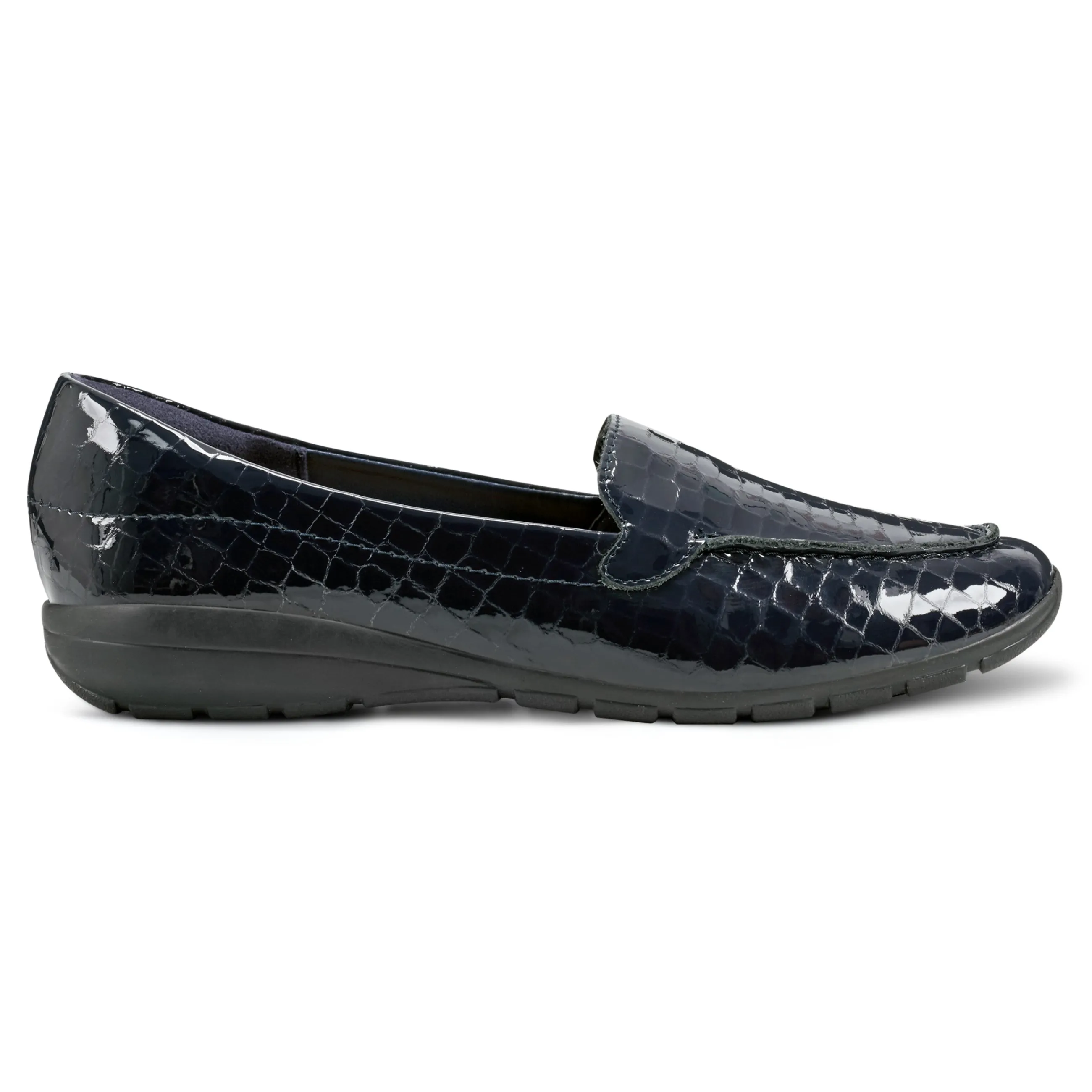 Discount Easy Spirit Abide Casual Flats NavyPatentLeatherCroco