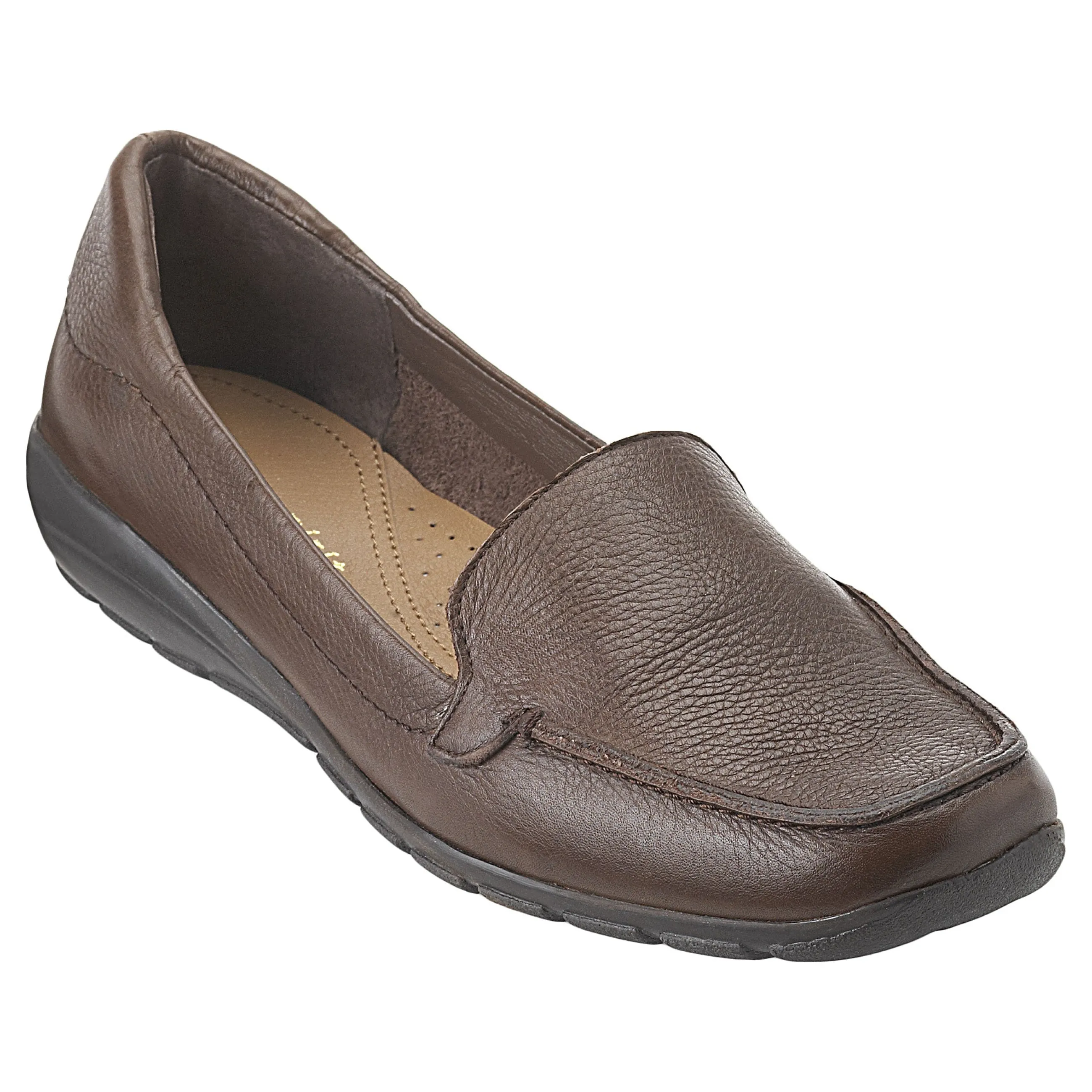 Best Easy Spirit Abide Leather Casual Flats BittersweetLeather