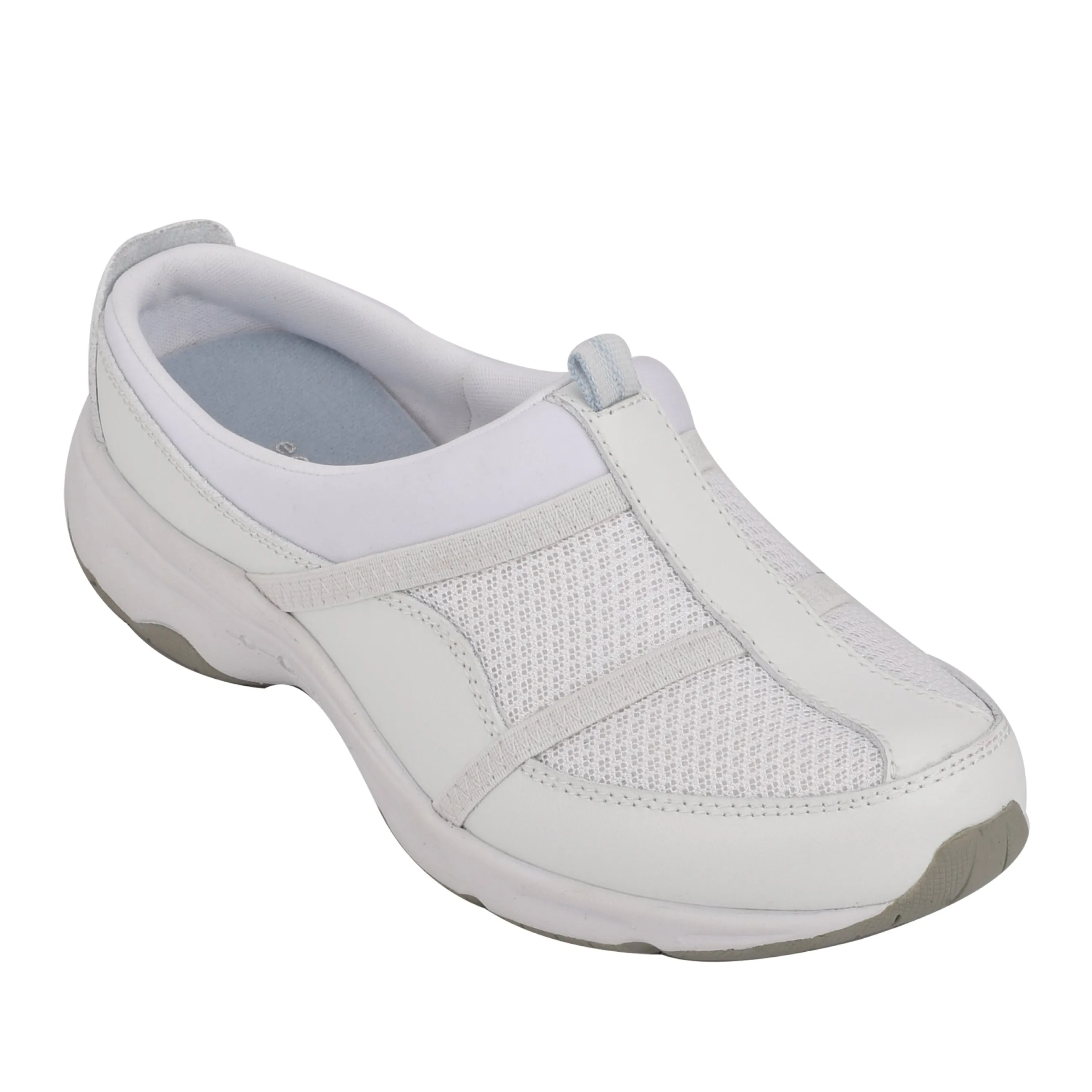 Clearance Easy Spirit Argyle Mesh Clogs WhiteLeather