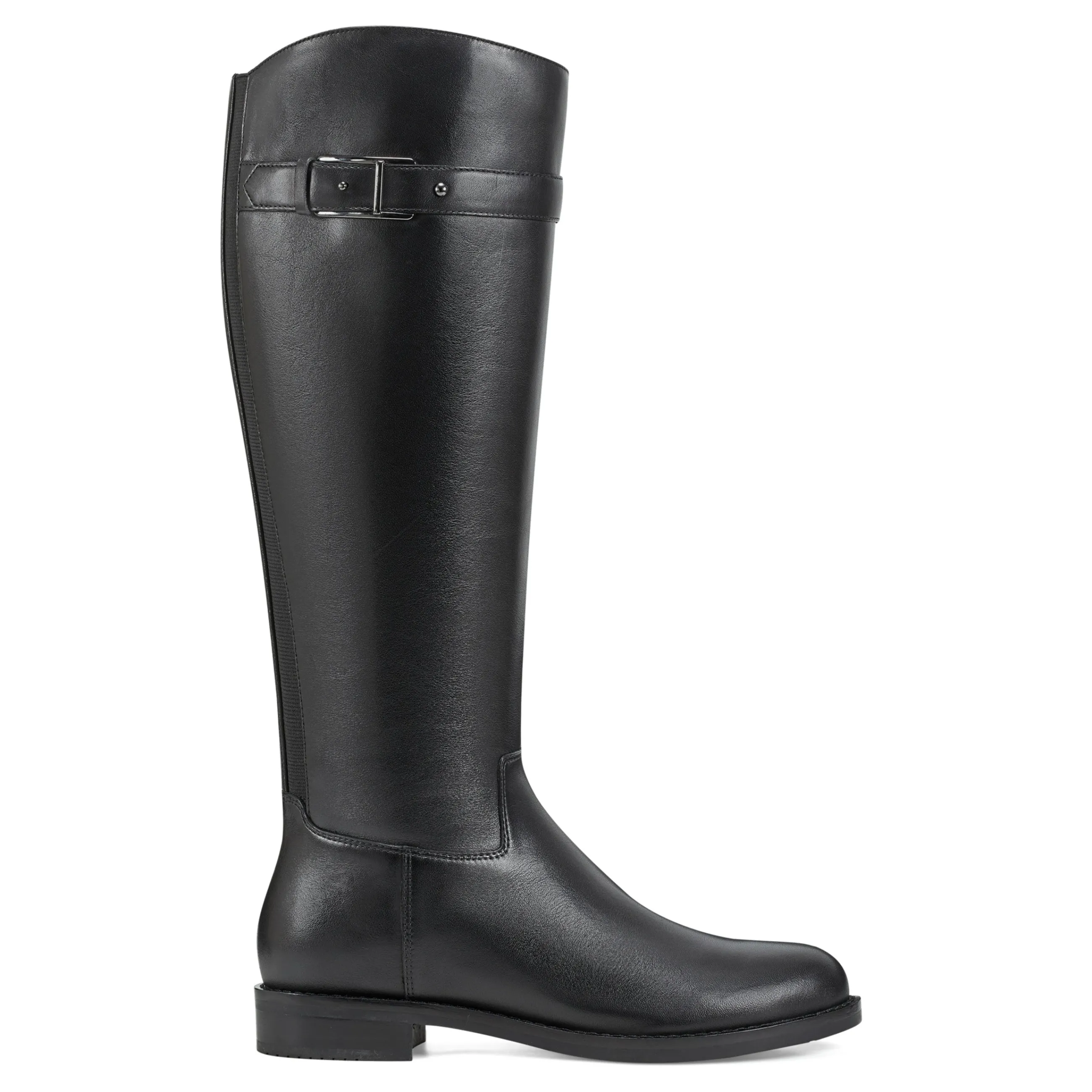 Sale Easy Spirit Aubrey Wide Calf Casual Boots BlackLeather