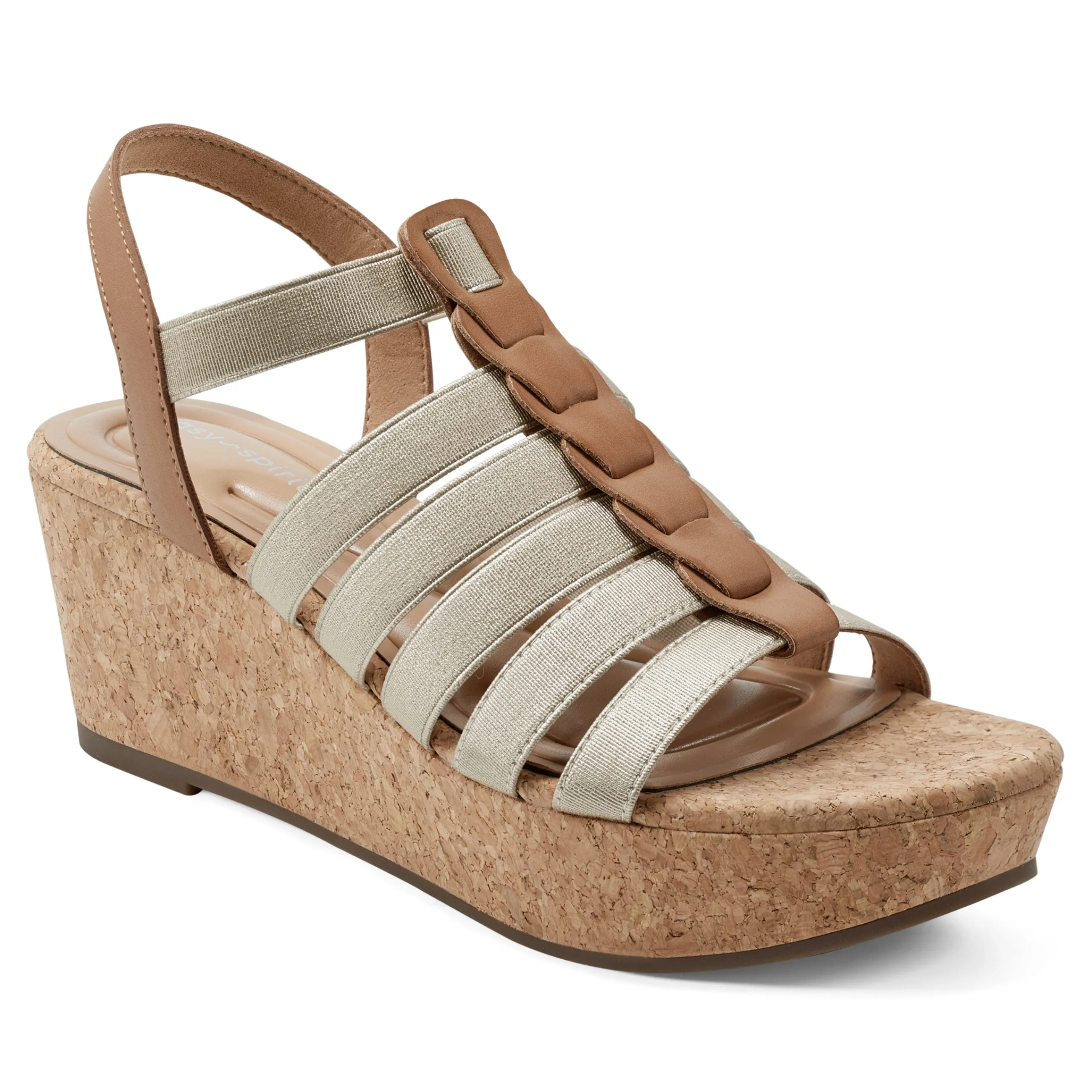 Best Easy Spirit Avinna Platform Wedge Sandals Gold/Natural