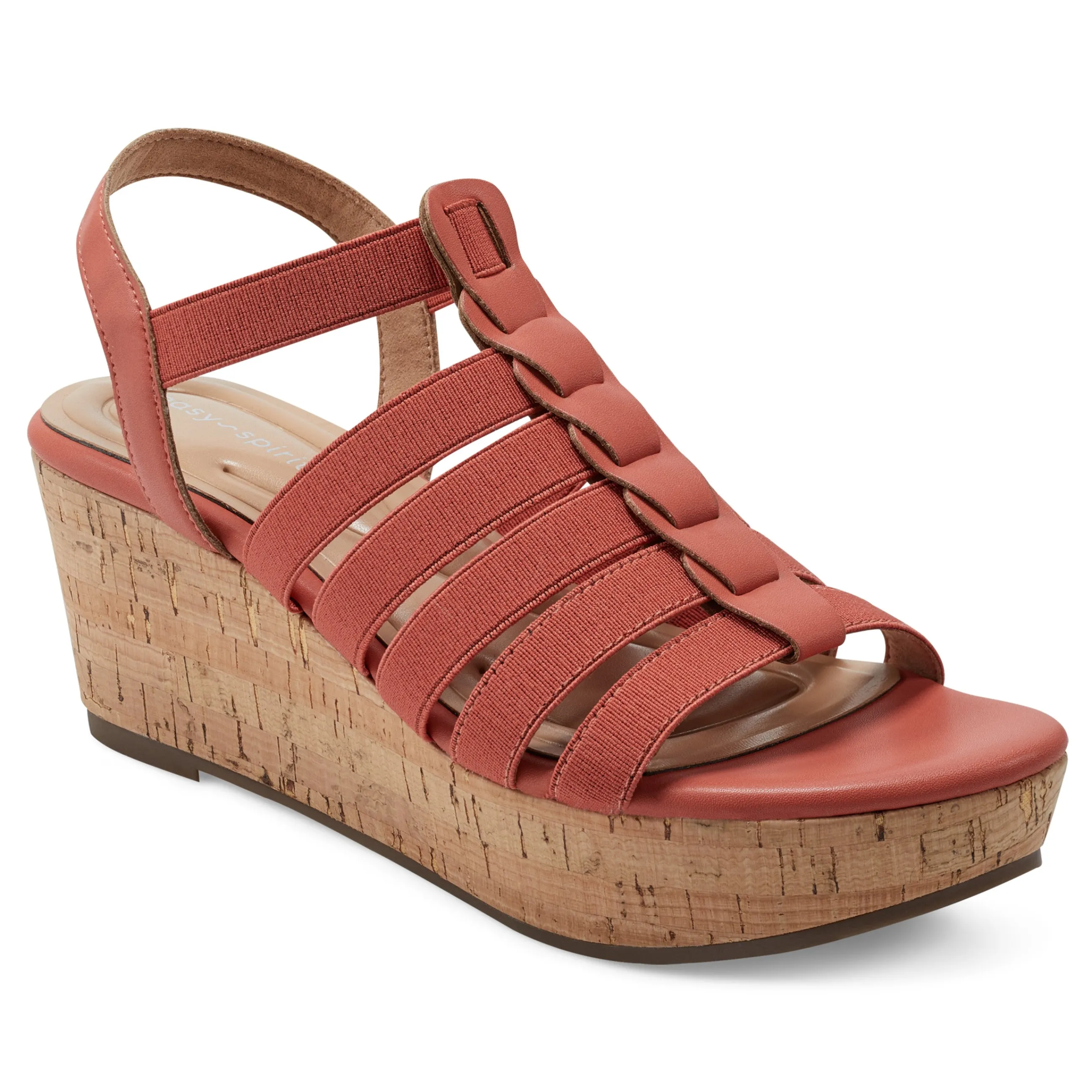 Best Sale Easy Spirit Avinna Platform Wedge Sandals Orange