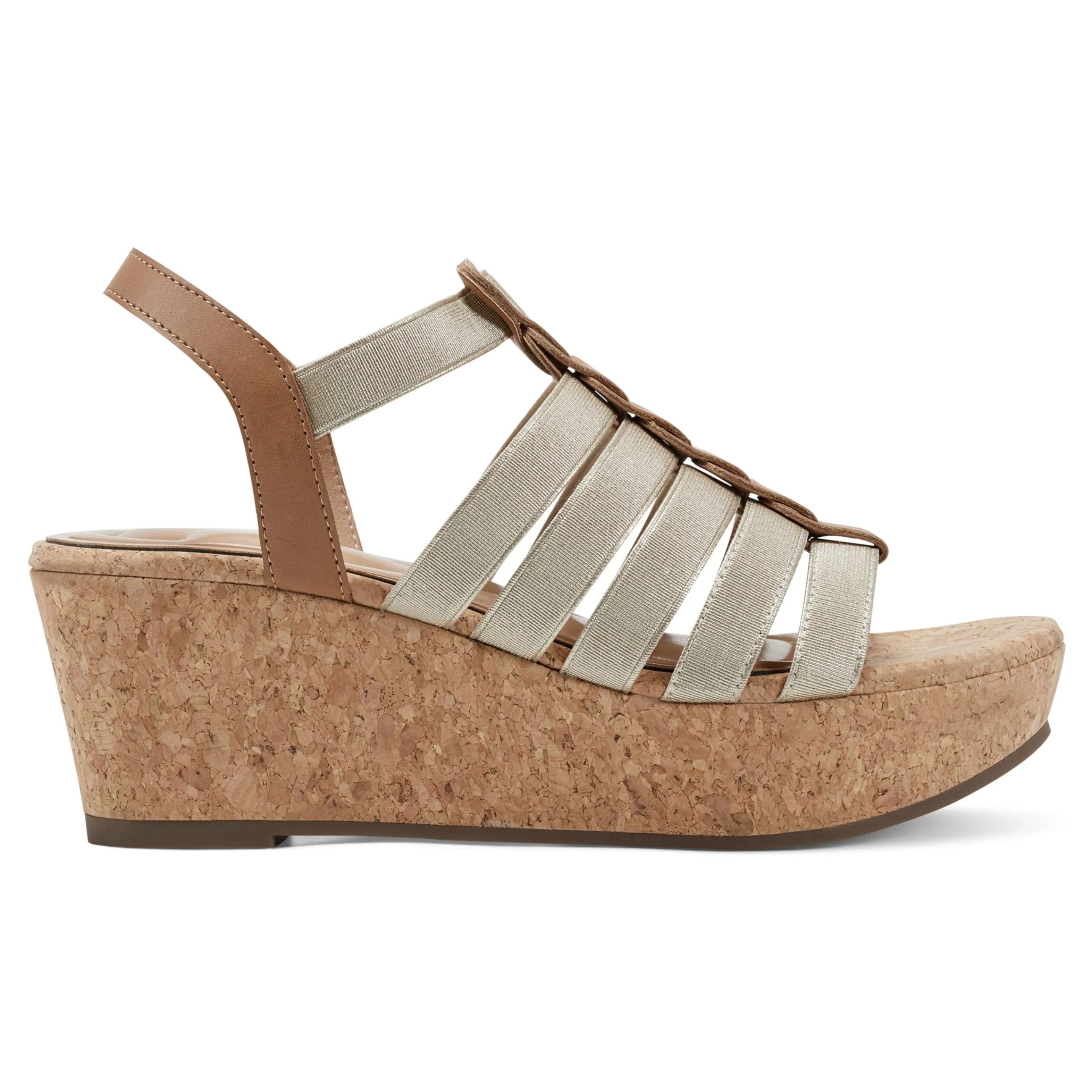 Best Easy Spirit Avinna Platform Wedge Sandals Gold/Natural