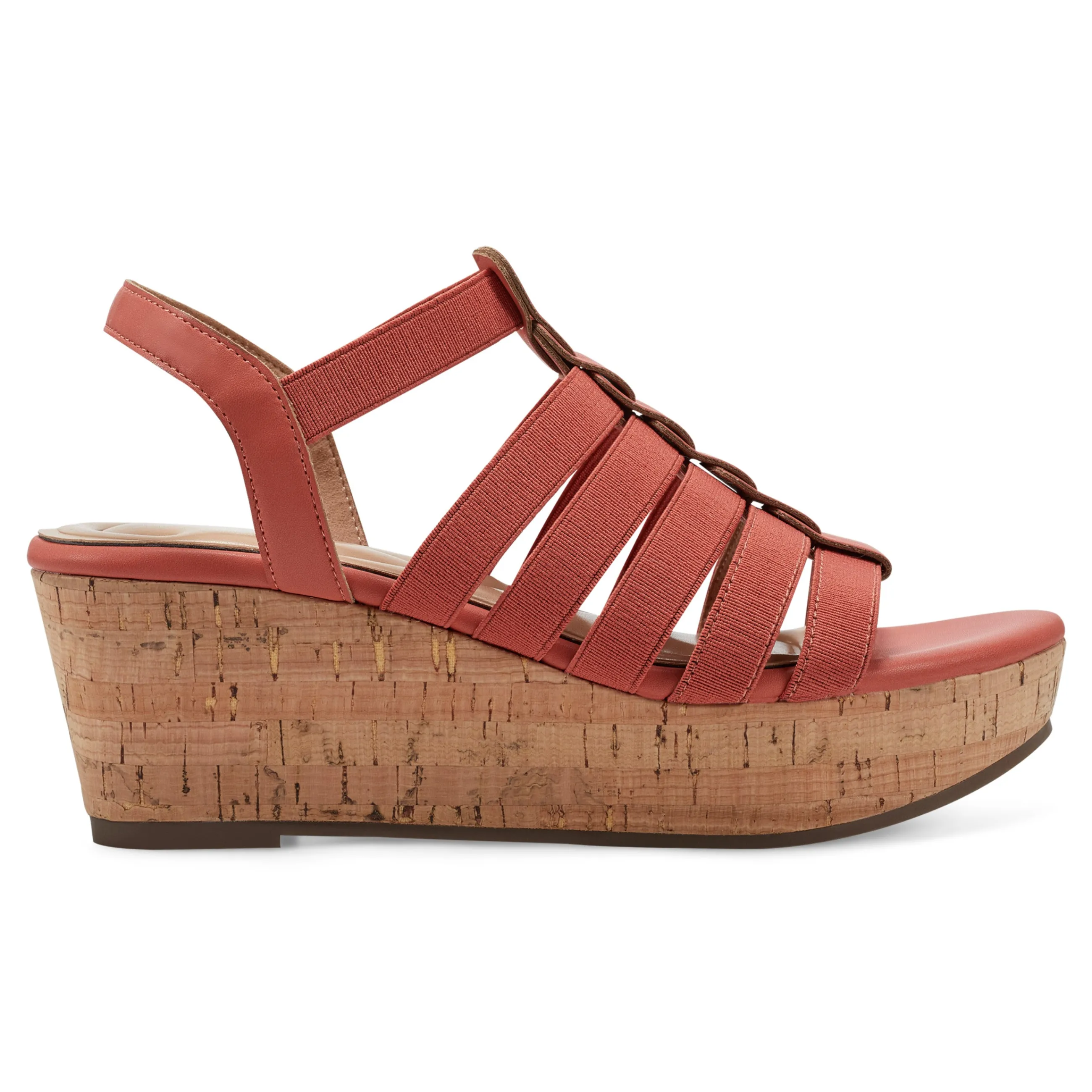 Best Sale Easy Spirit Avinna Platform Wedge Sandals Orange