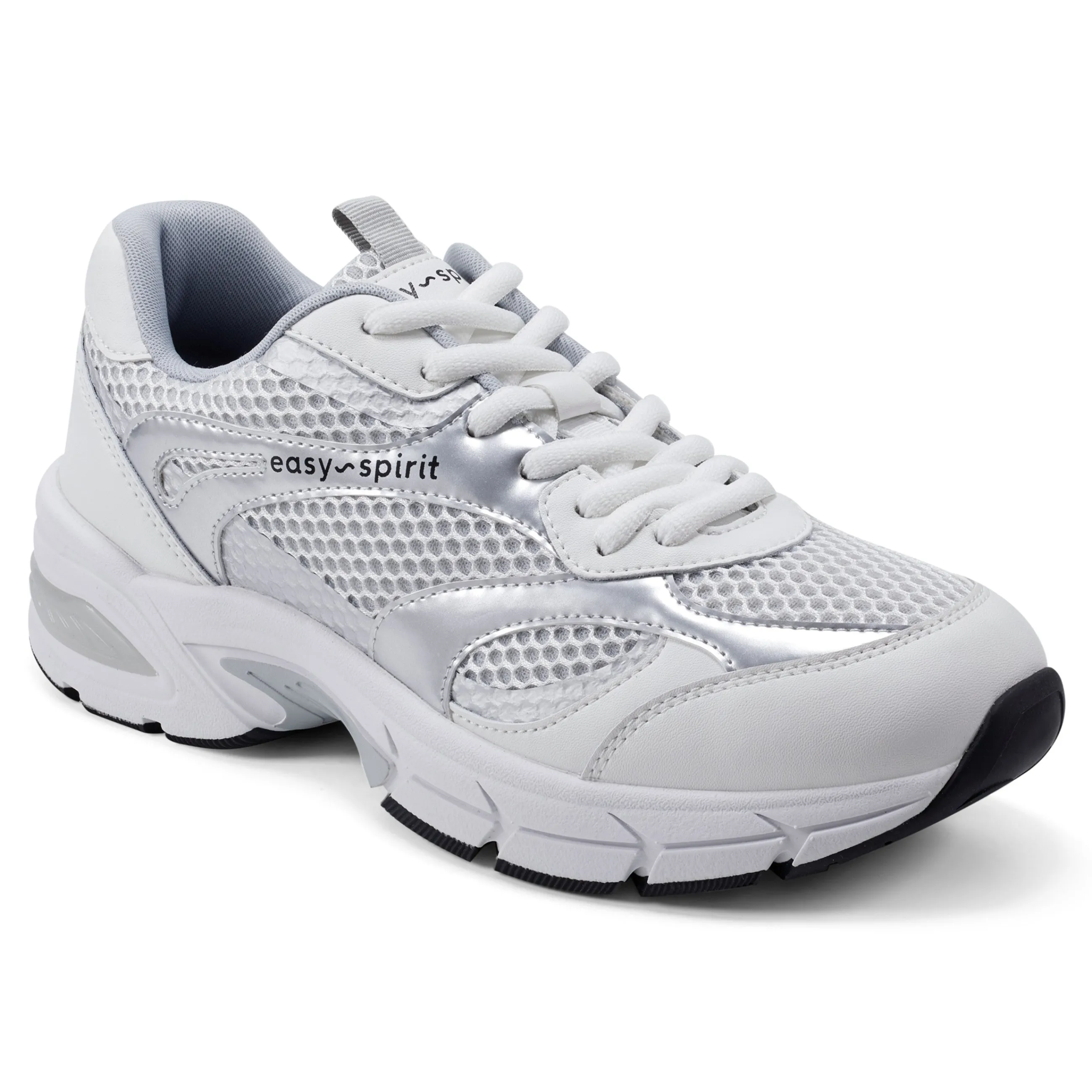 Store Easy Spirit Barbeau Lace-Up Walking Shoes White/Silver