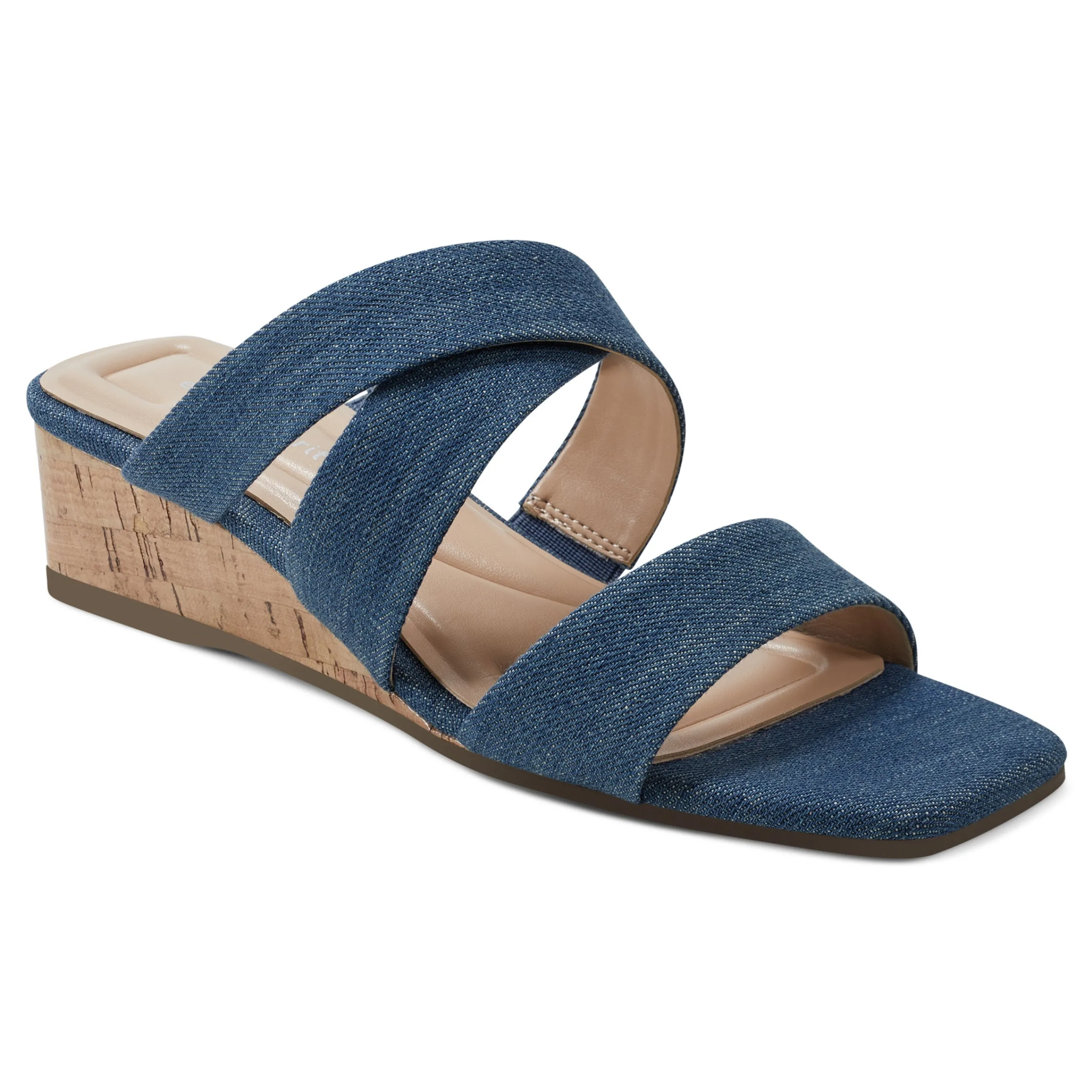 Hot Easy Spirit Becky Wedge Sandals BlueDenim