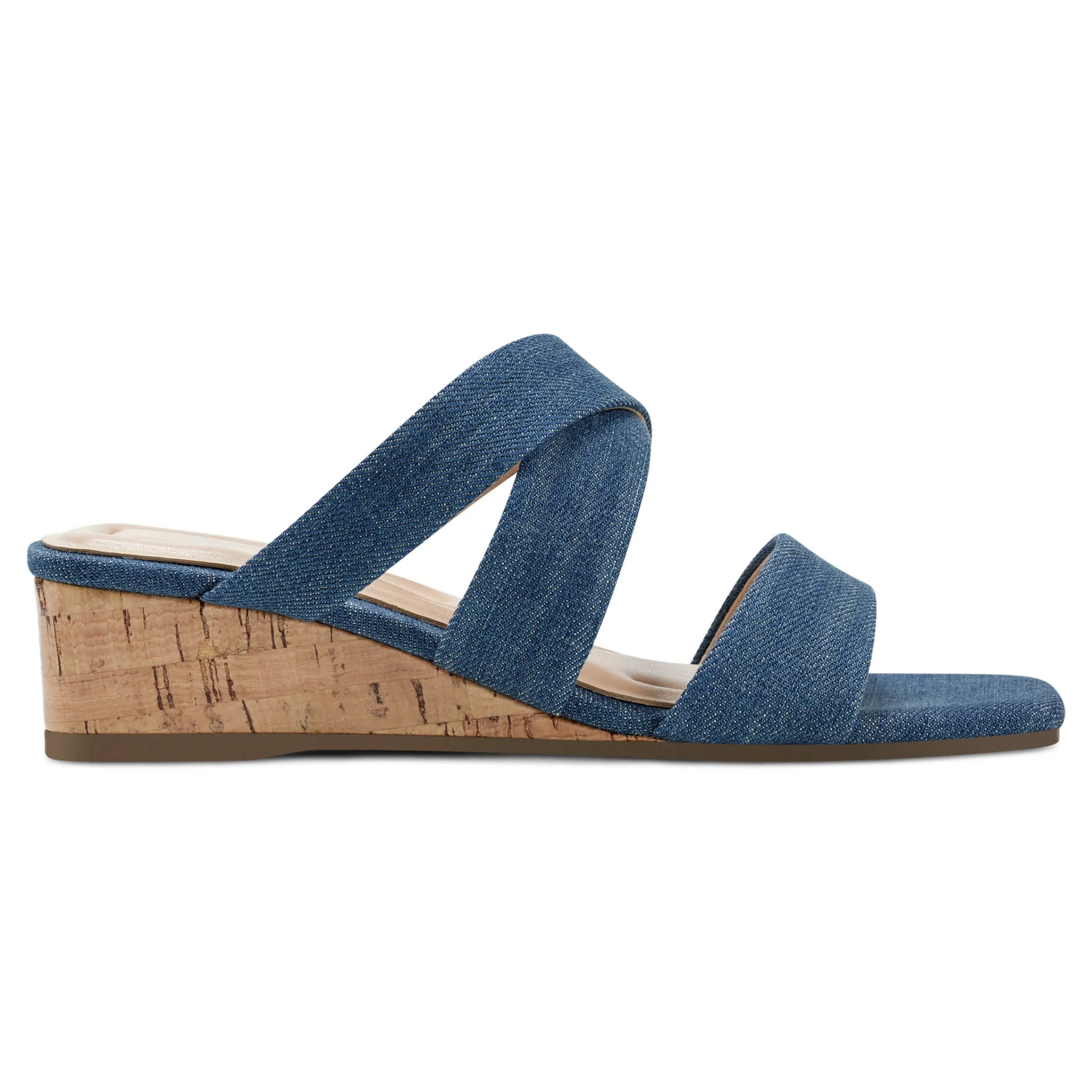 Hot Easy Spirit Becky Wedge Sandals BlueDenim