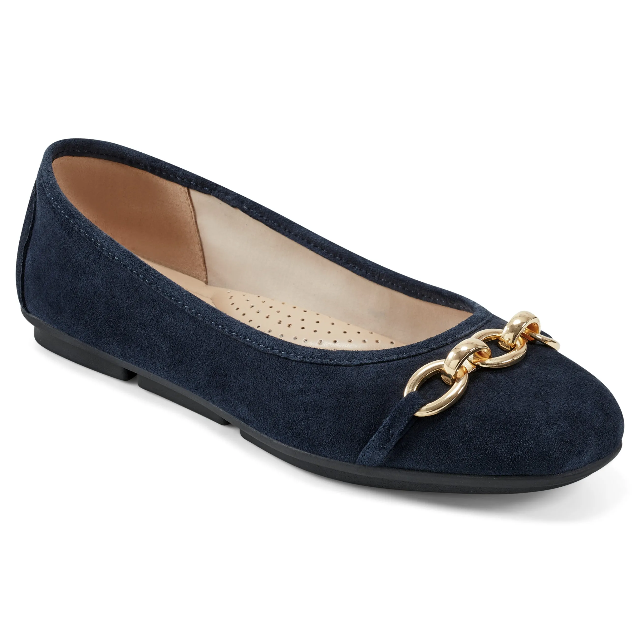 Hot Easy Spirit Brandi Ballet Flats NavySuede