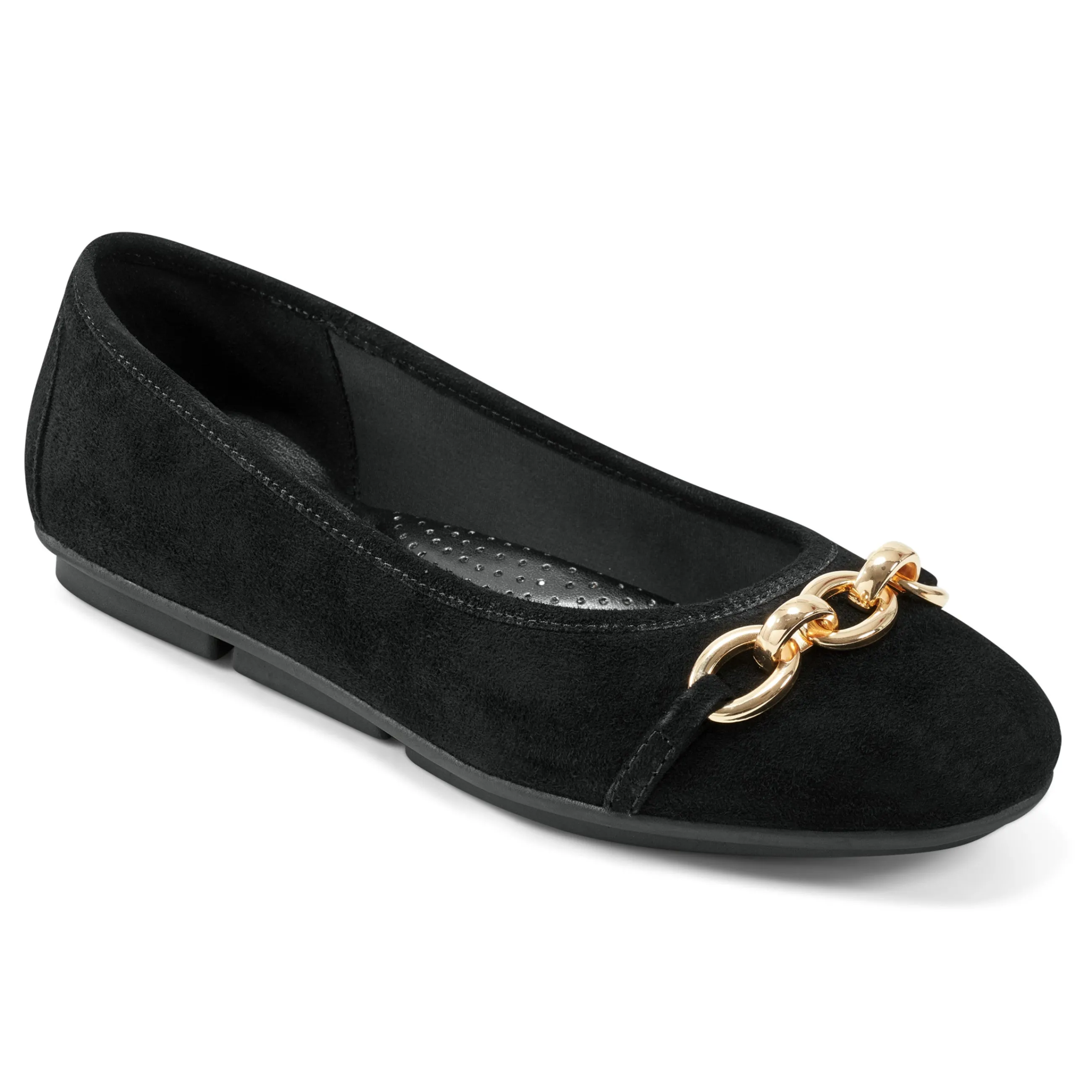 Fashion Easy Spirit Brandi Ballet Flats BlackSuede