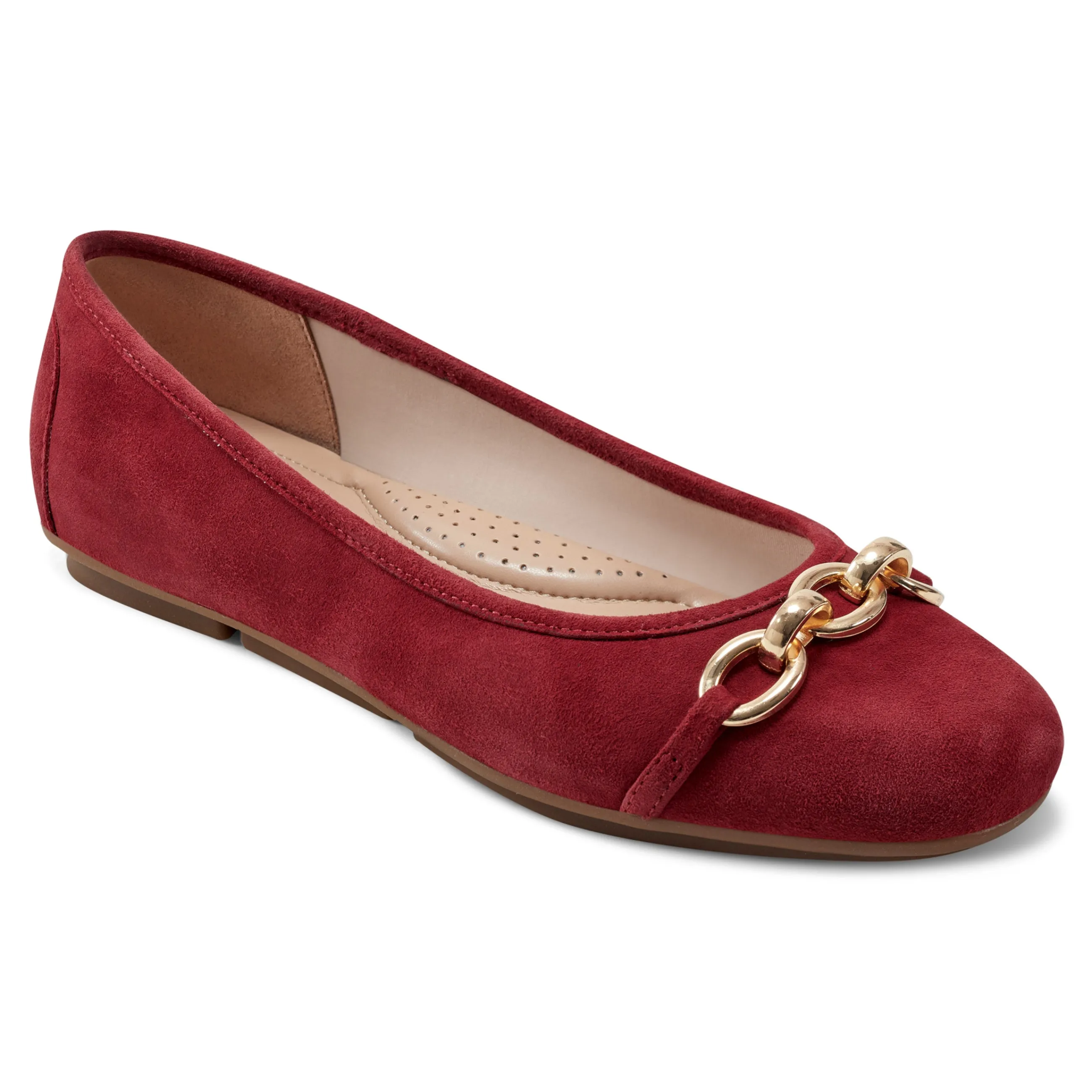 Clearance Easy Spirit Brandi Ballet Flats RedSuede