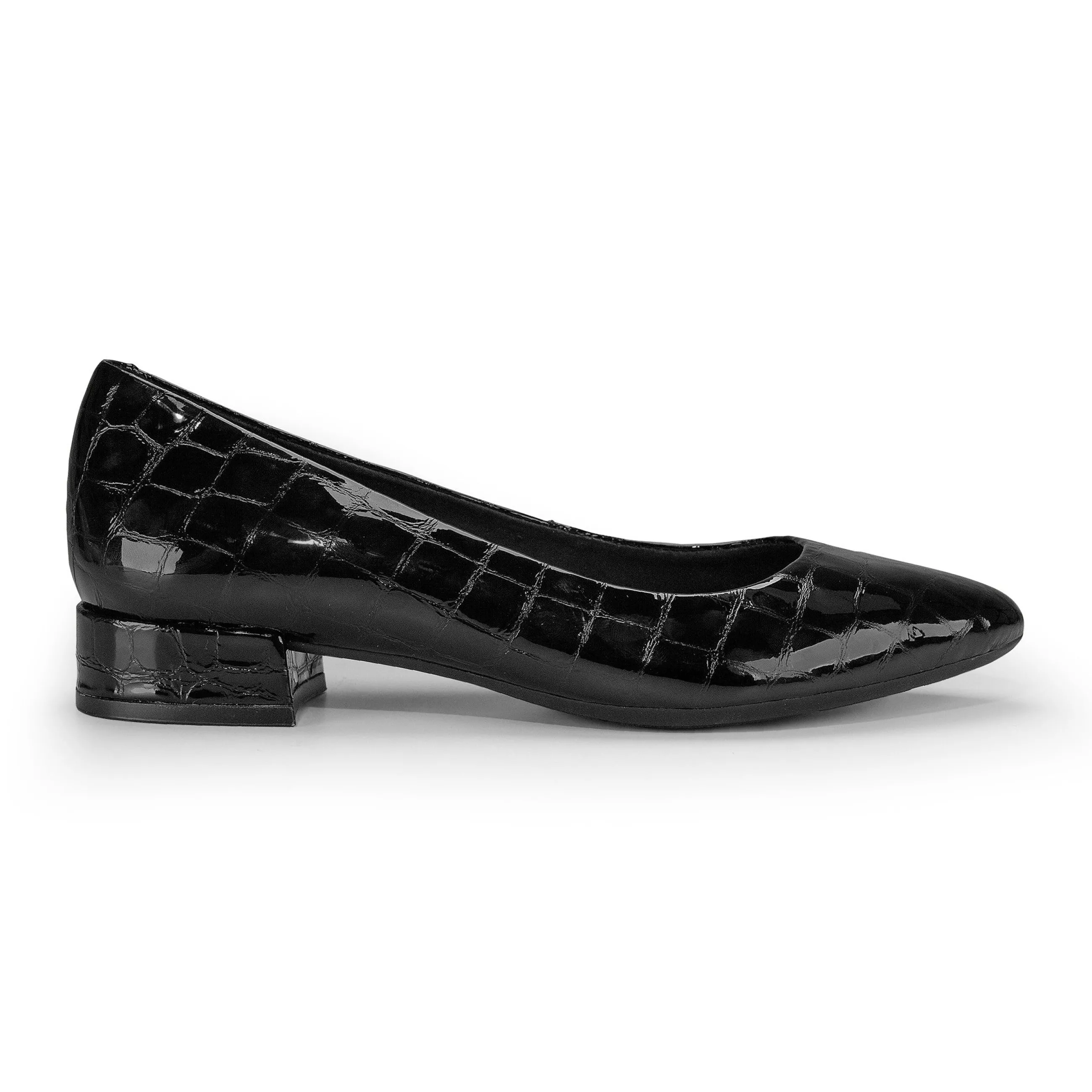 Shop Easy Spirit Caldise Low Heel Dress Shoes BlackCrocoPatent