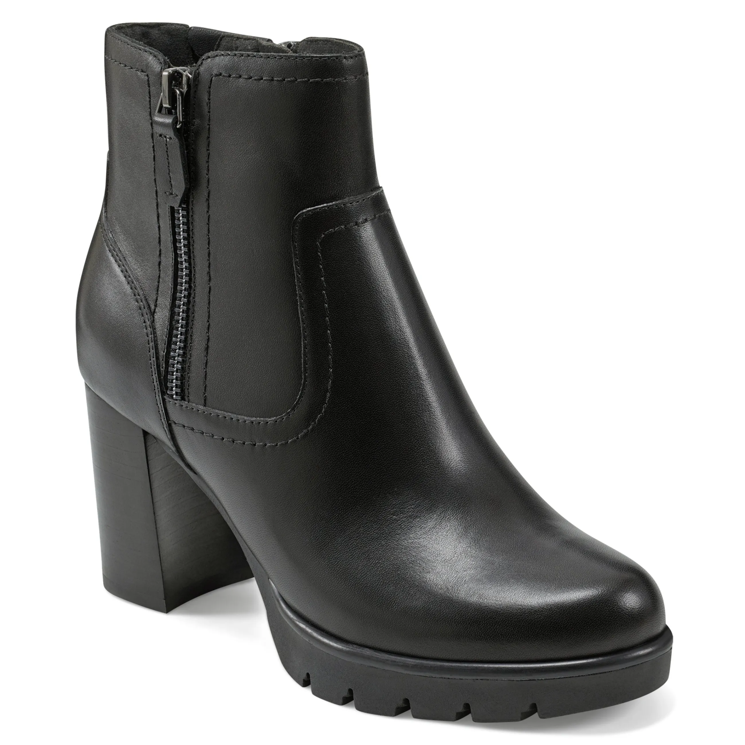 Hot Easy Spirit Camber Lug Sole Dress Booties BlackLeather