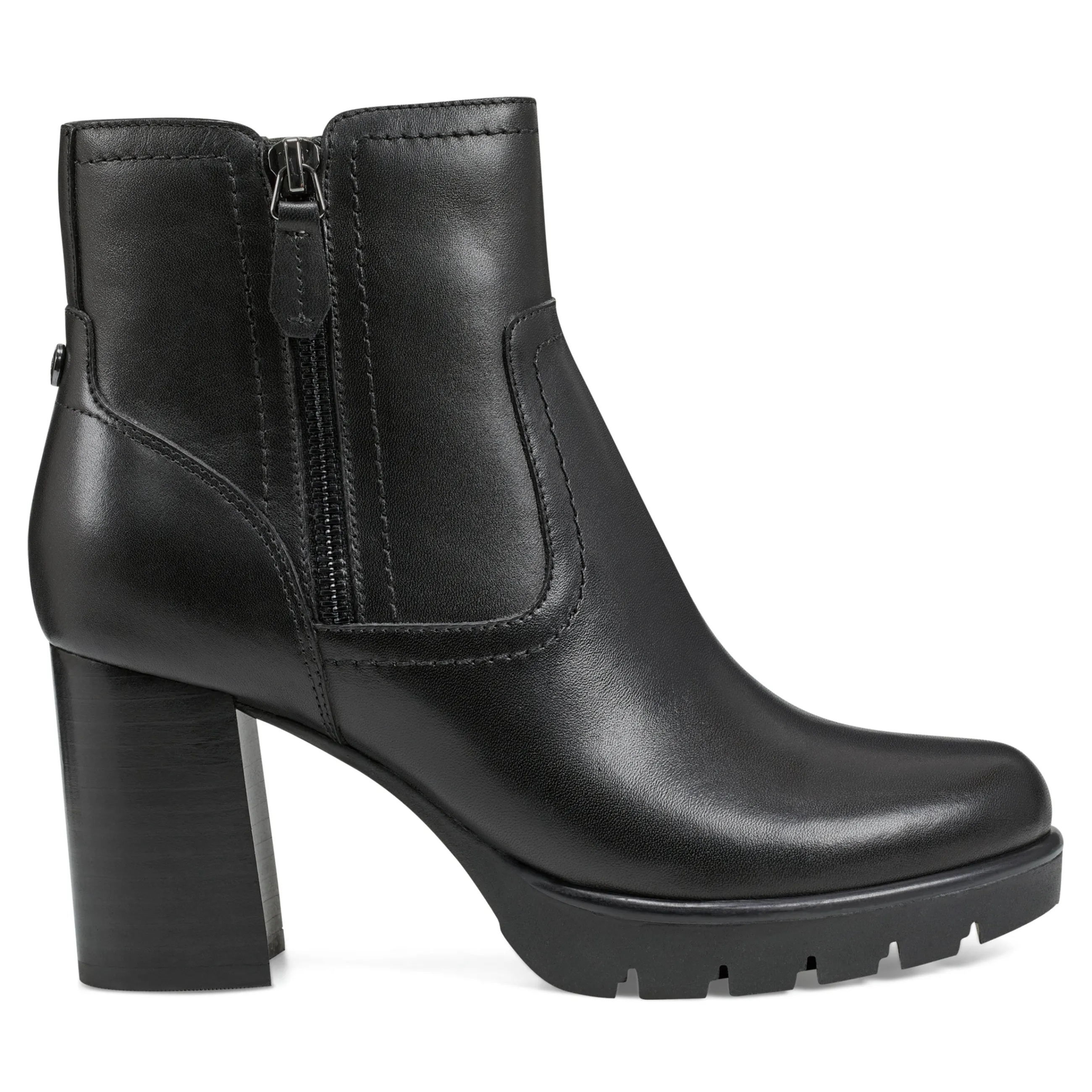 Hot Easy Spirit Camber Lug Sole Dress Booties BlackLeather