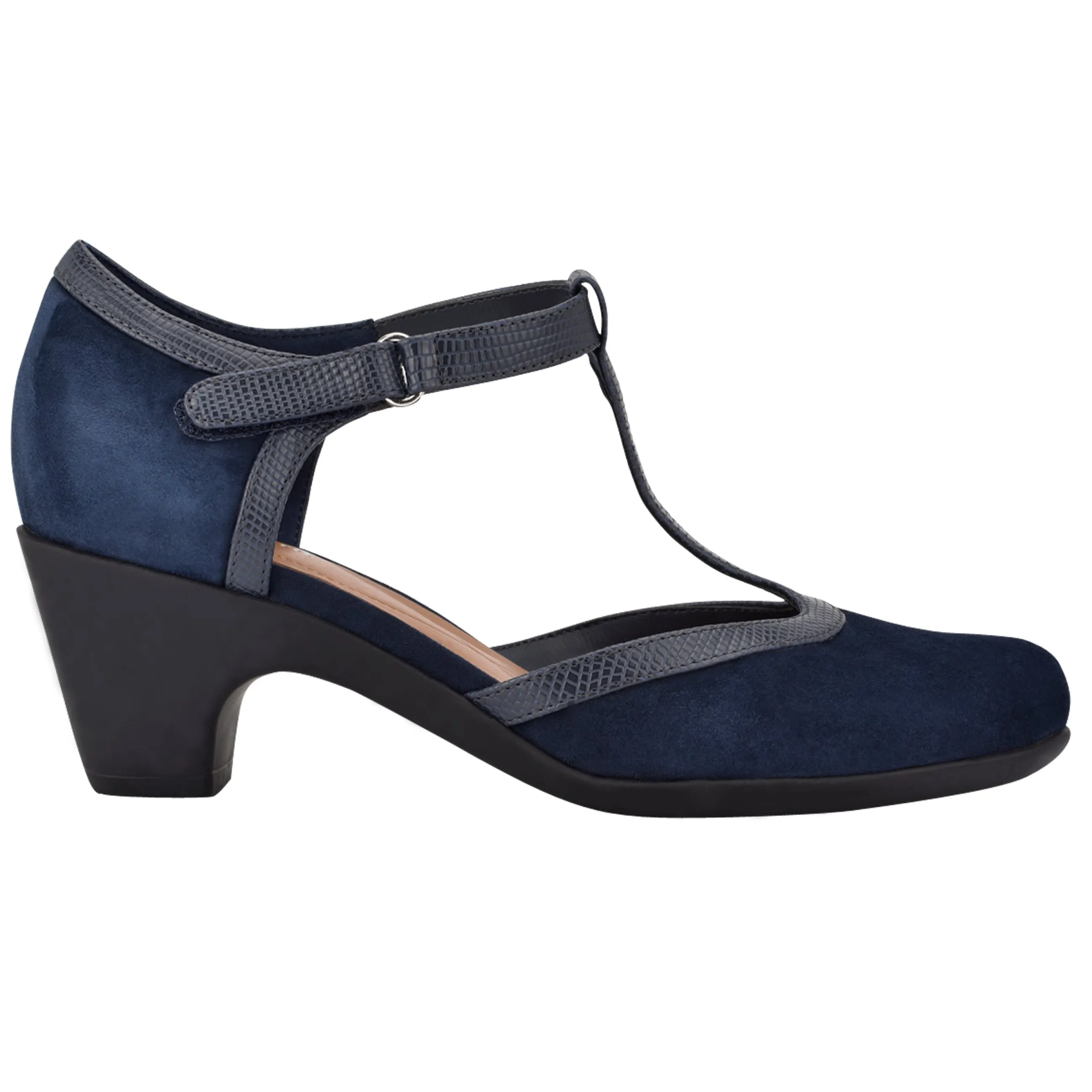 Hot Easy Spirit Cara T-Strap Heels NavySuede