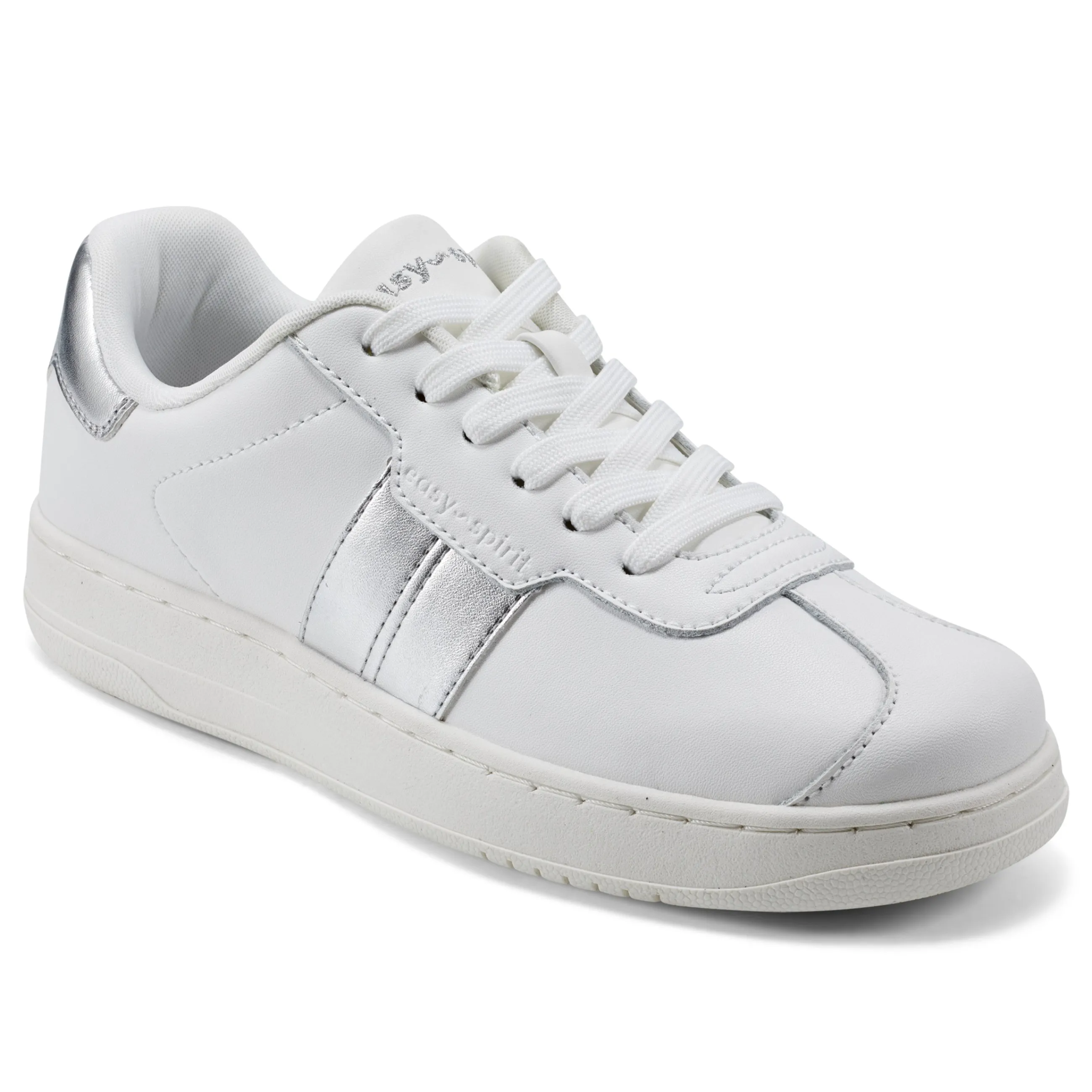 Outlet Easy Spirit Caren Laceup Sneakers White/Silver