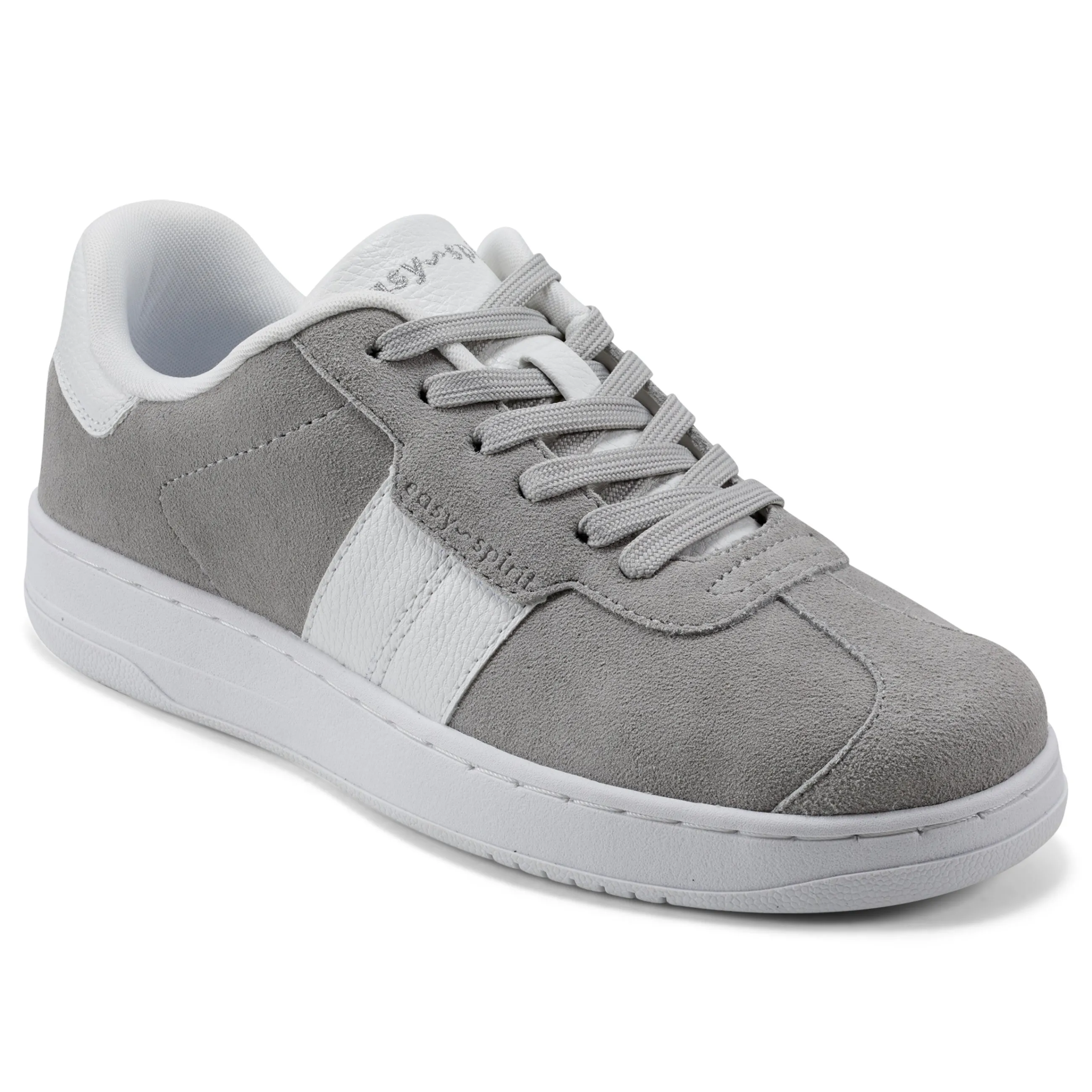 New Easy Spirit Caren Laceup Sneakers LightGreySuede