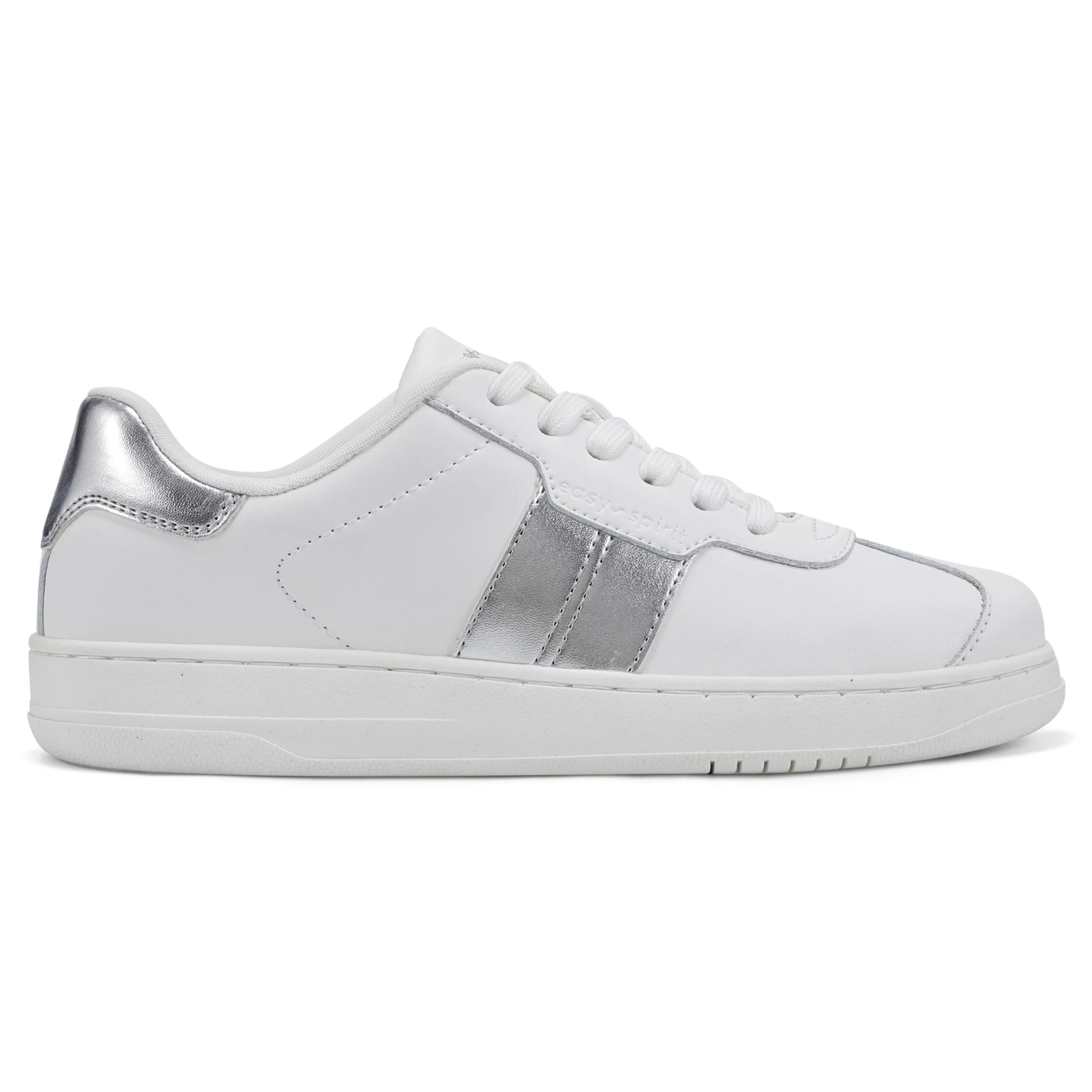 Outlet Easy Spirit Caren Laceup Sneakers White/Silver