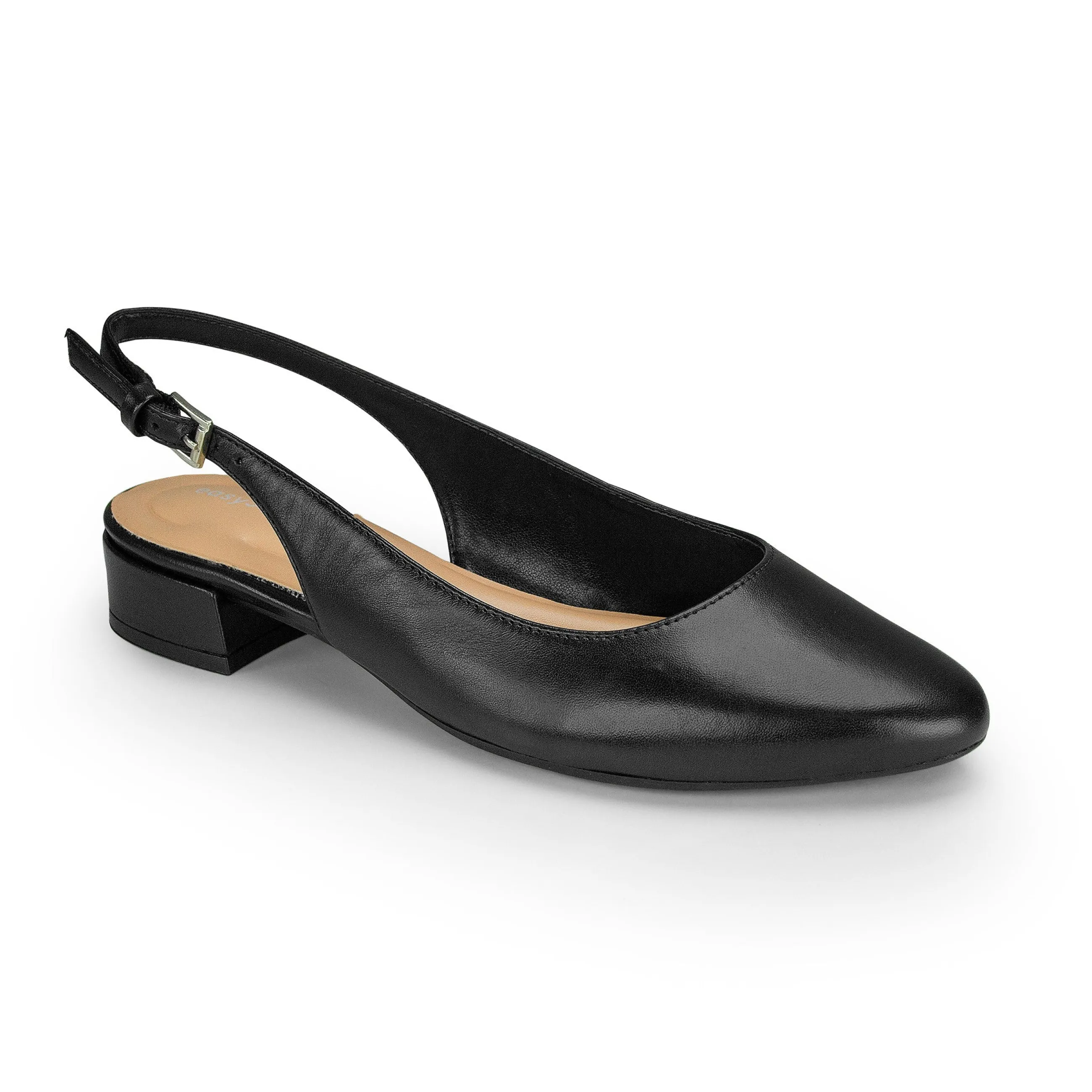 Hot Easy Spirit Cassius Slingback Pumps BlackLeather