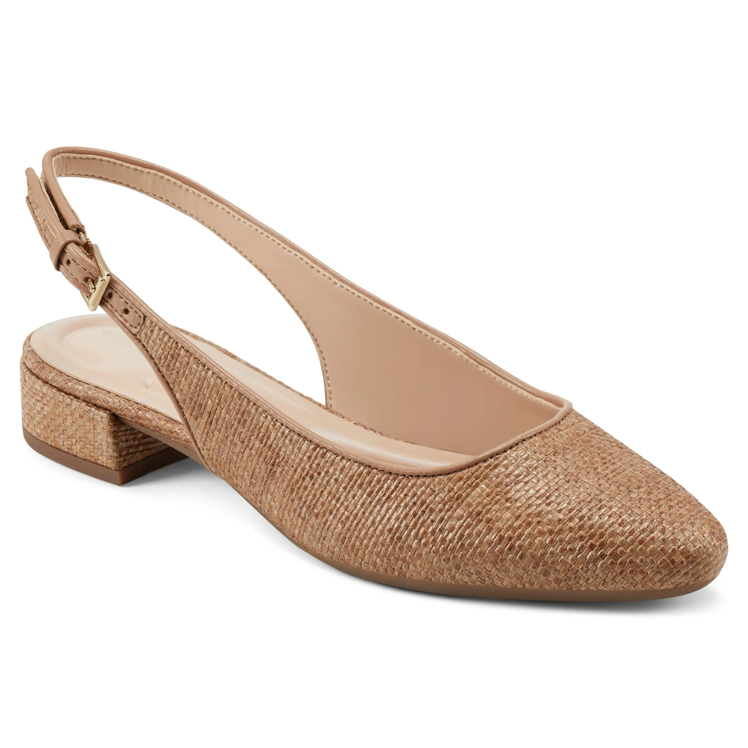 Best Sale Easy Spirit Cassius Slingback Pumps BrownRaffia