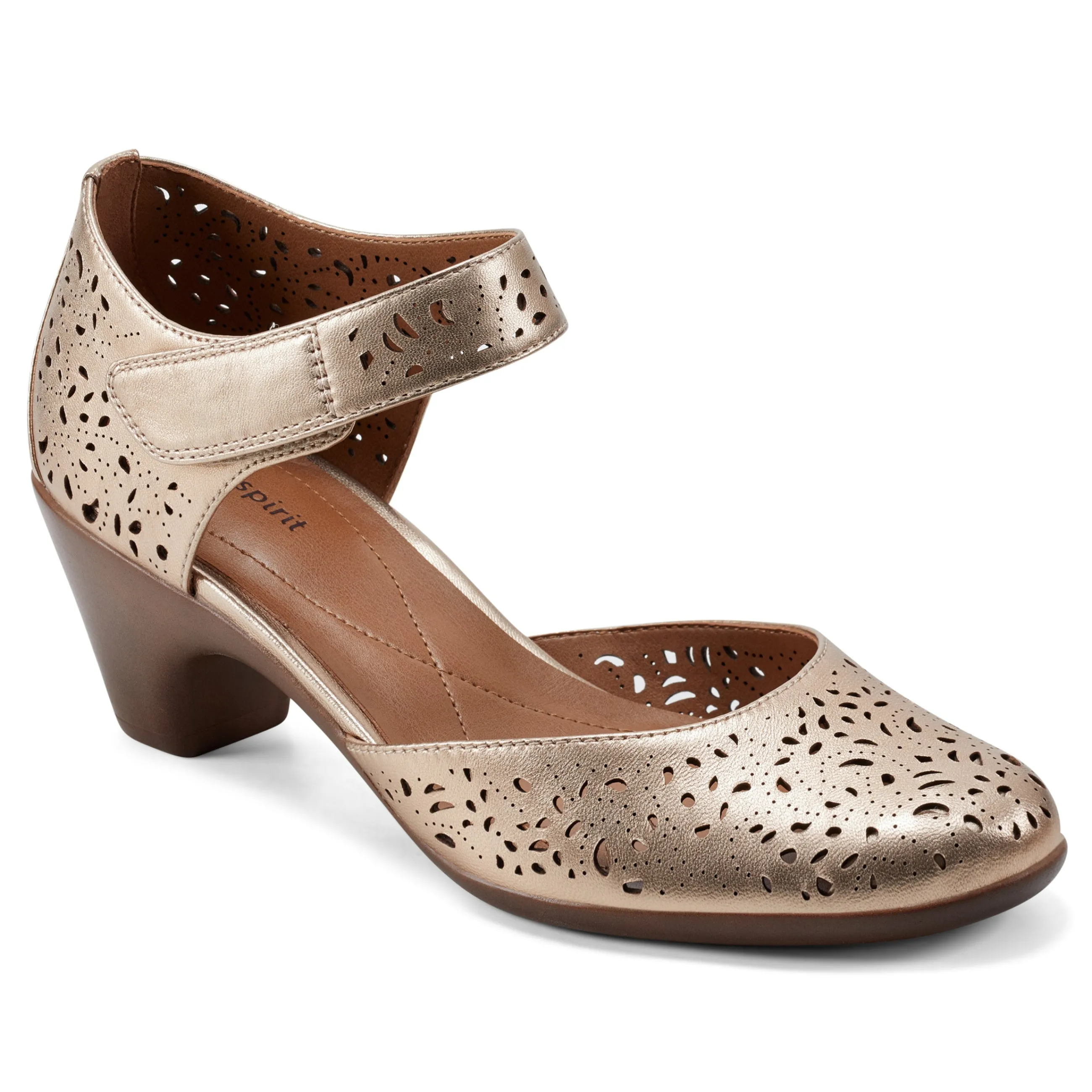 New Easy Spirit Cindie Mary Jane Heels BronzePearlized