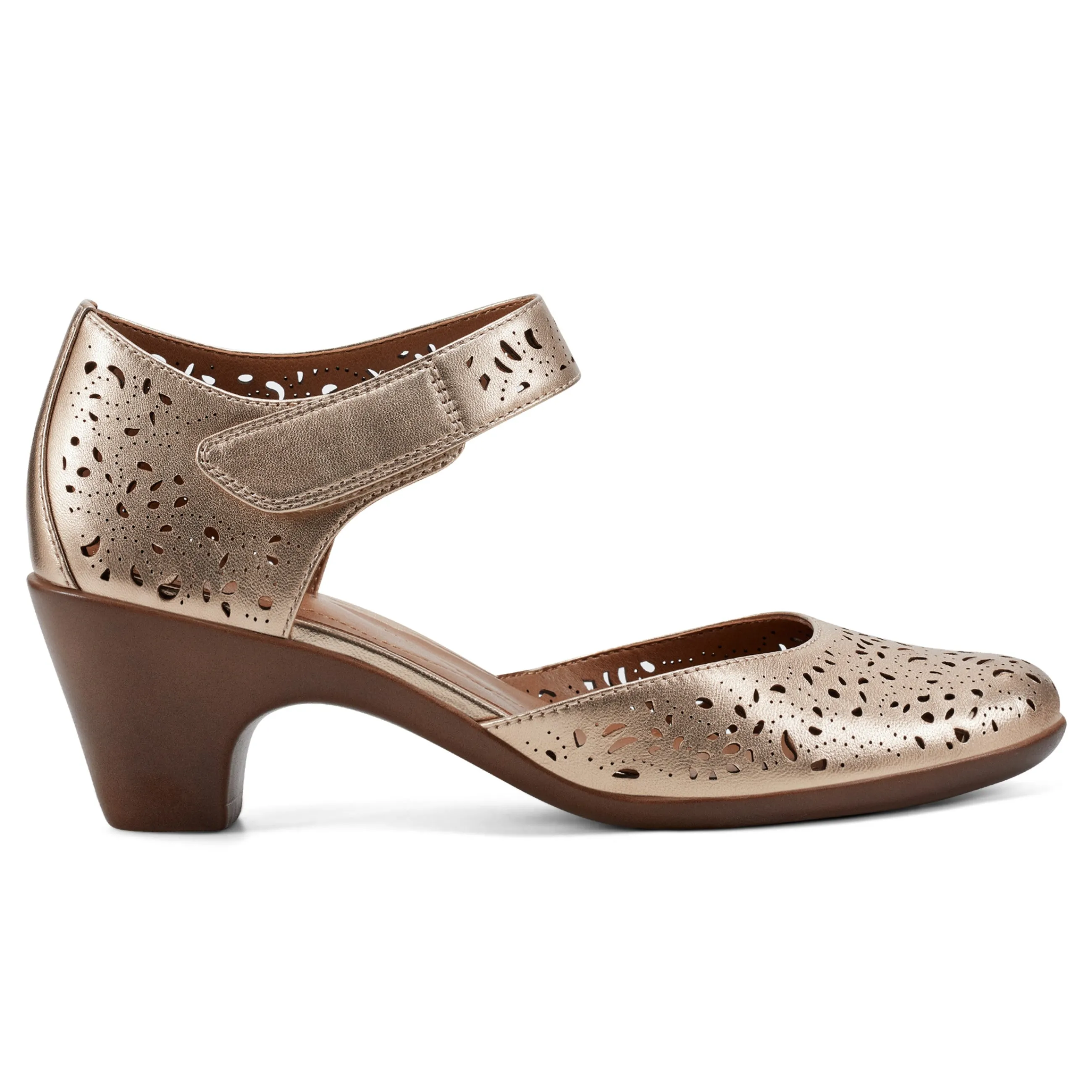 New Easy Spirit Cindie Mary Jane Heels BronzePearlized