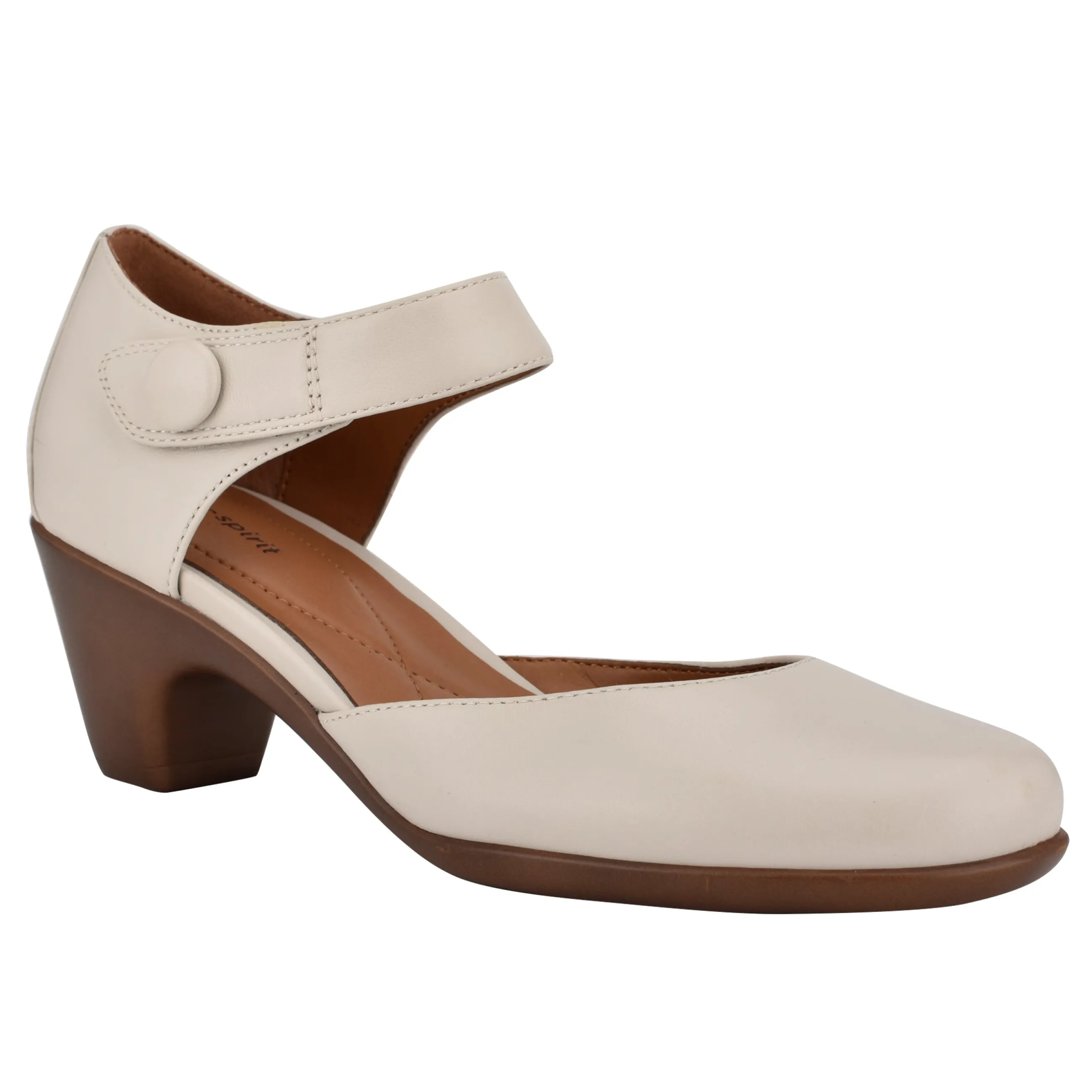 Sale Easy Spirit Clarice Mary Jane Heels IvoryLeather