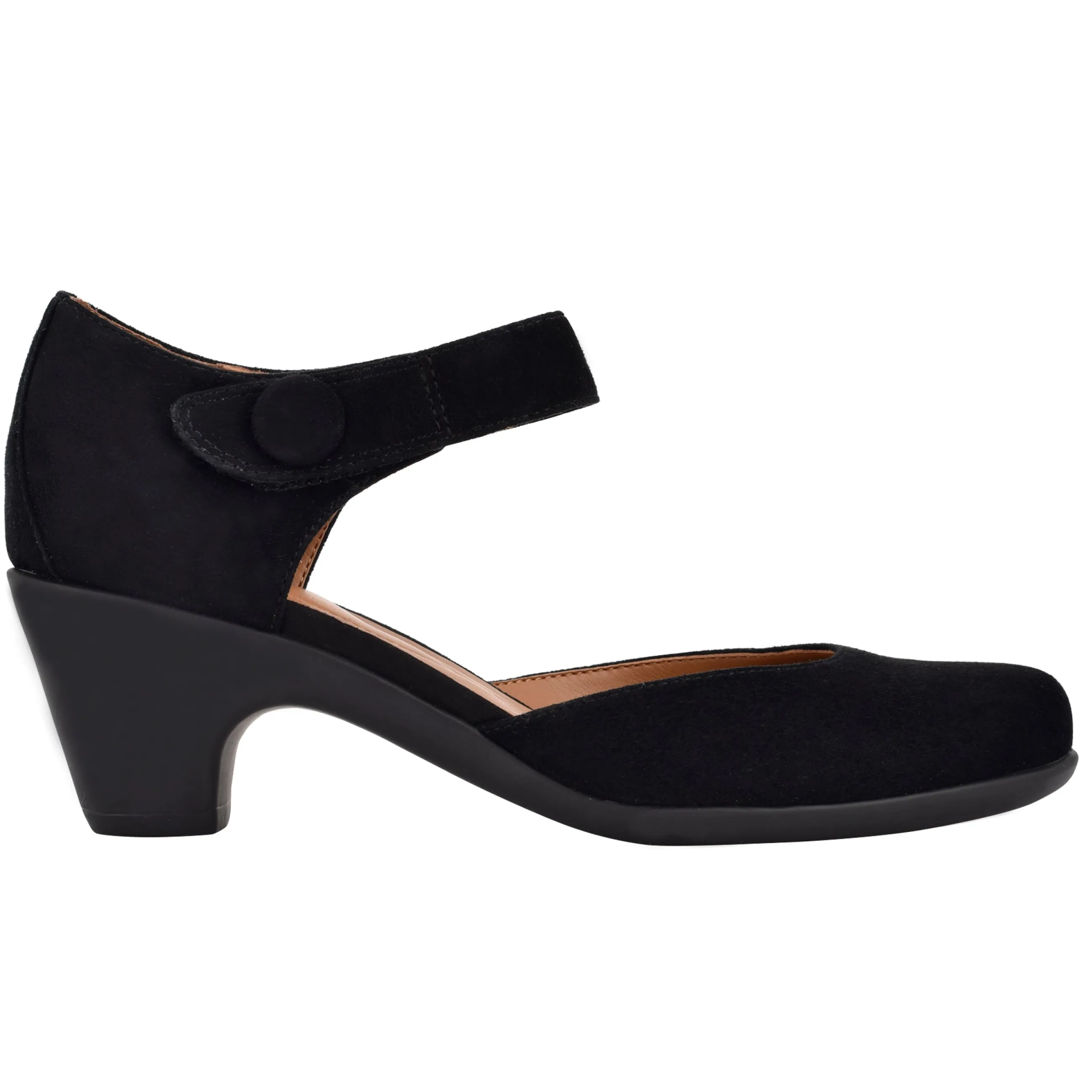 Discount Easy Spirit Clarice Mary Jane Heels BlackSuede