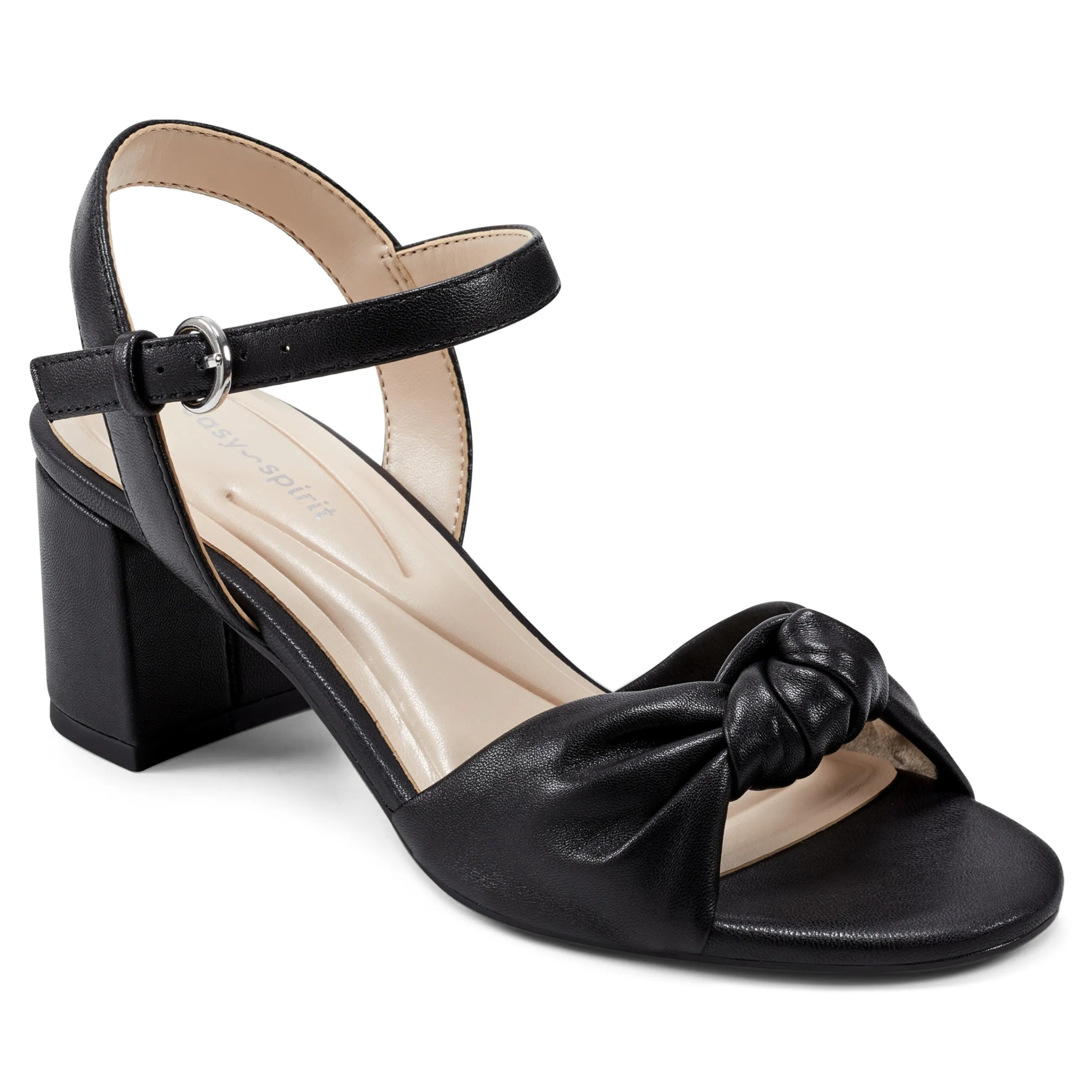 Sale Easy Spirit Danica Heeled Sandals BlackLeather