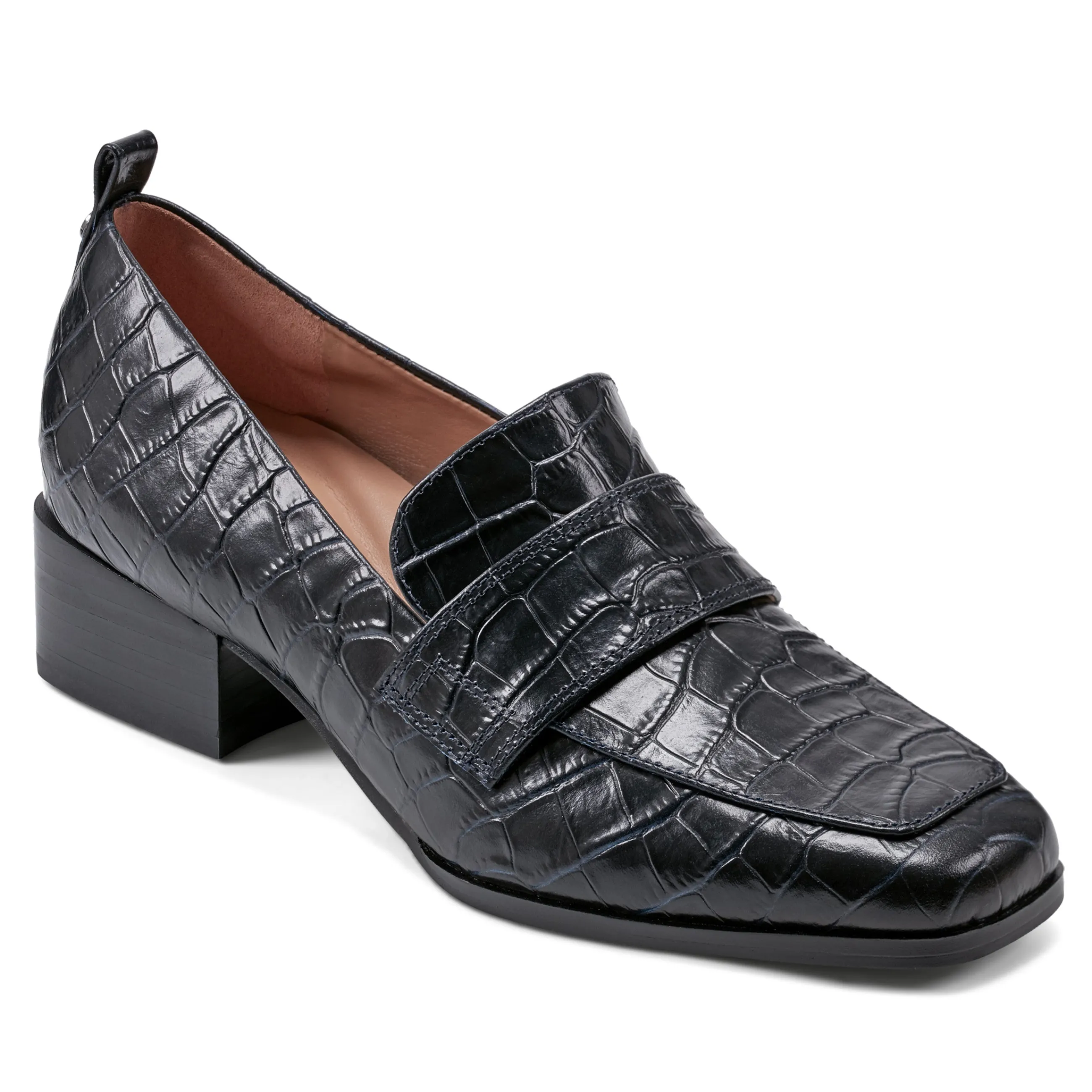 Shop Easy Spirit Darlene Dress Loafers NavyLeatherCroco