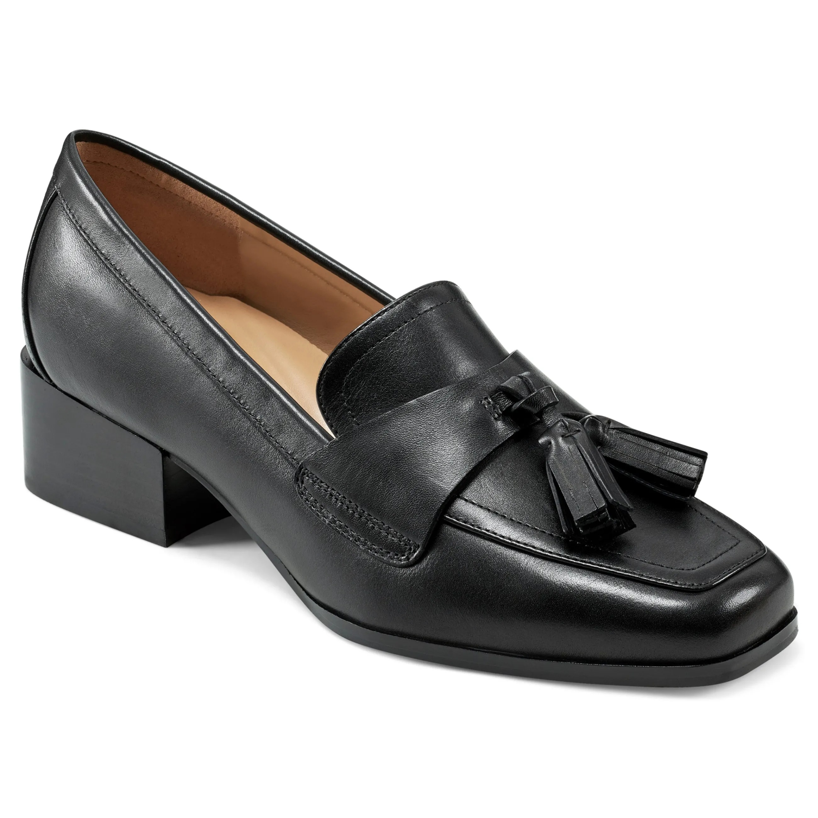 New Easy Spirit Drew Dress Loafers BlackLeather