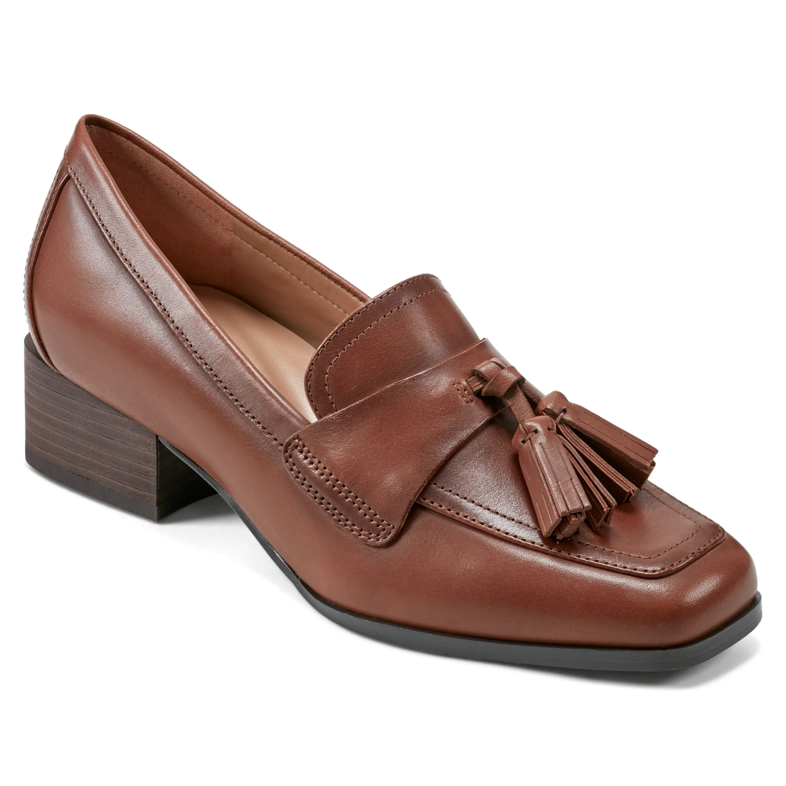 Sale Easy Spirit Drew Dress Loafers BrownLeather