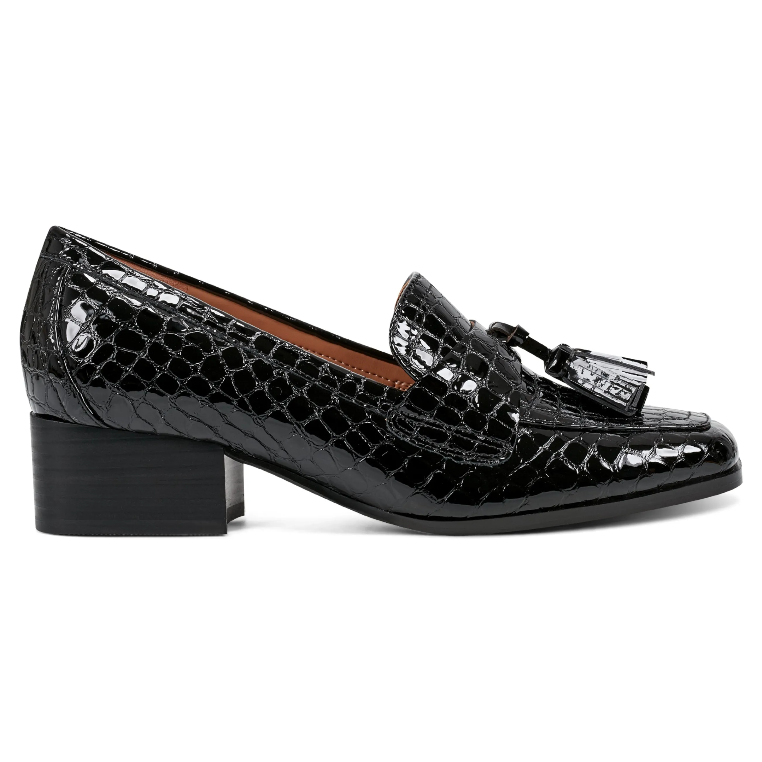 Best Easy Spirit Drew Dress Loafers BlackPatentLeatherCroco