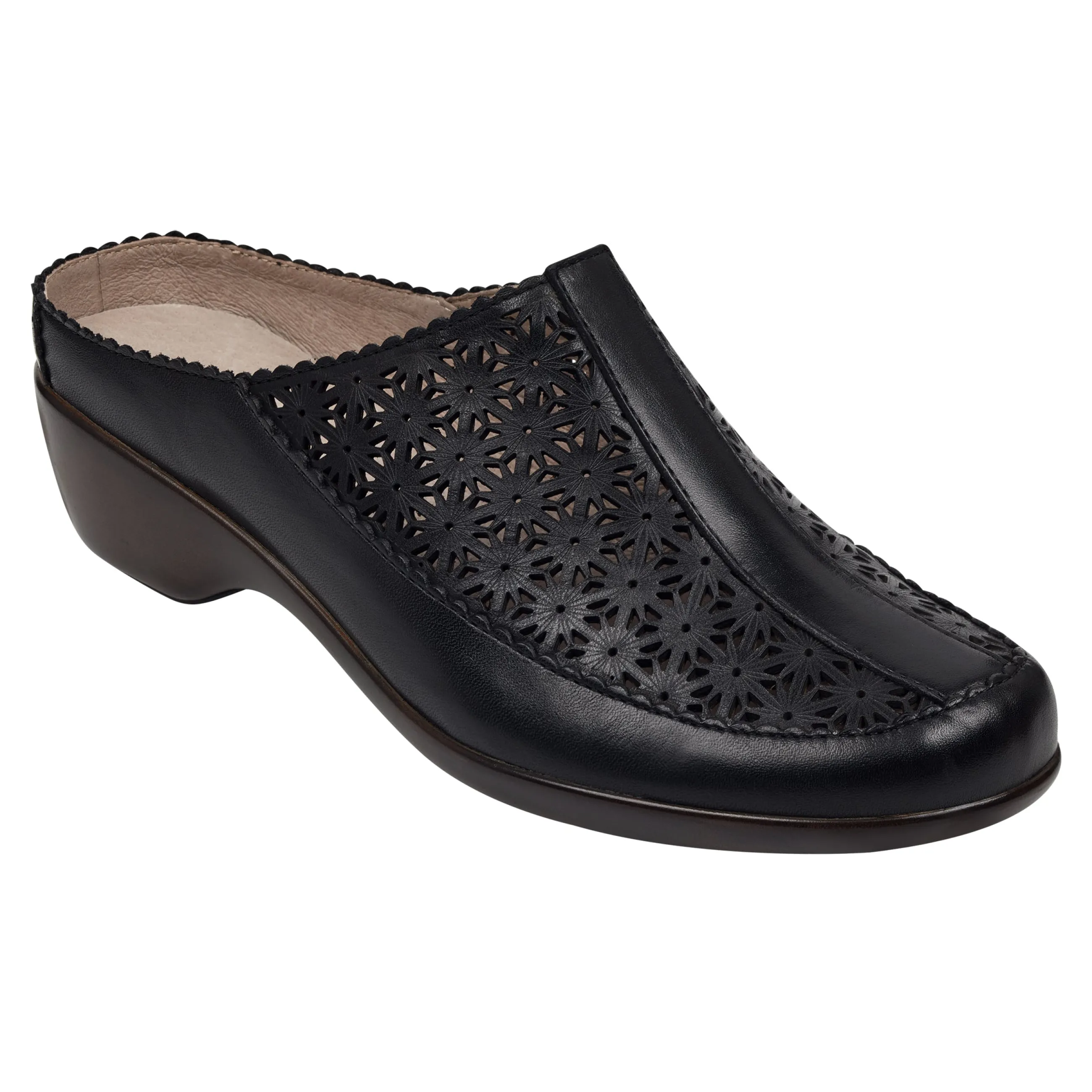 Outlet Easy Spirit Dusk Mule Clogs BlackLeather