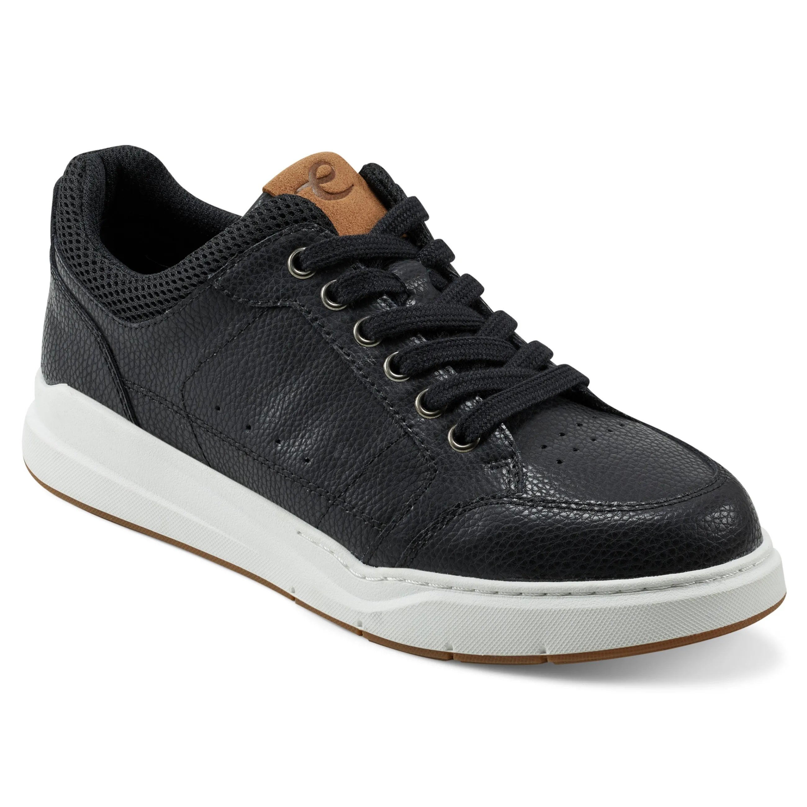 Outlet Easy Spirit x Denise Austin Dilli Lace-up Court Sneakers BlackLeather