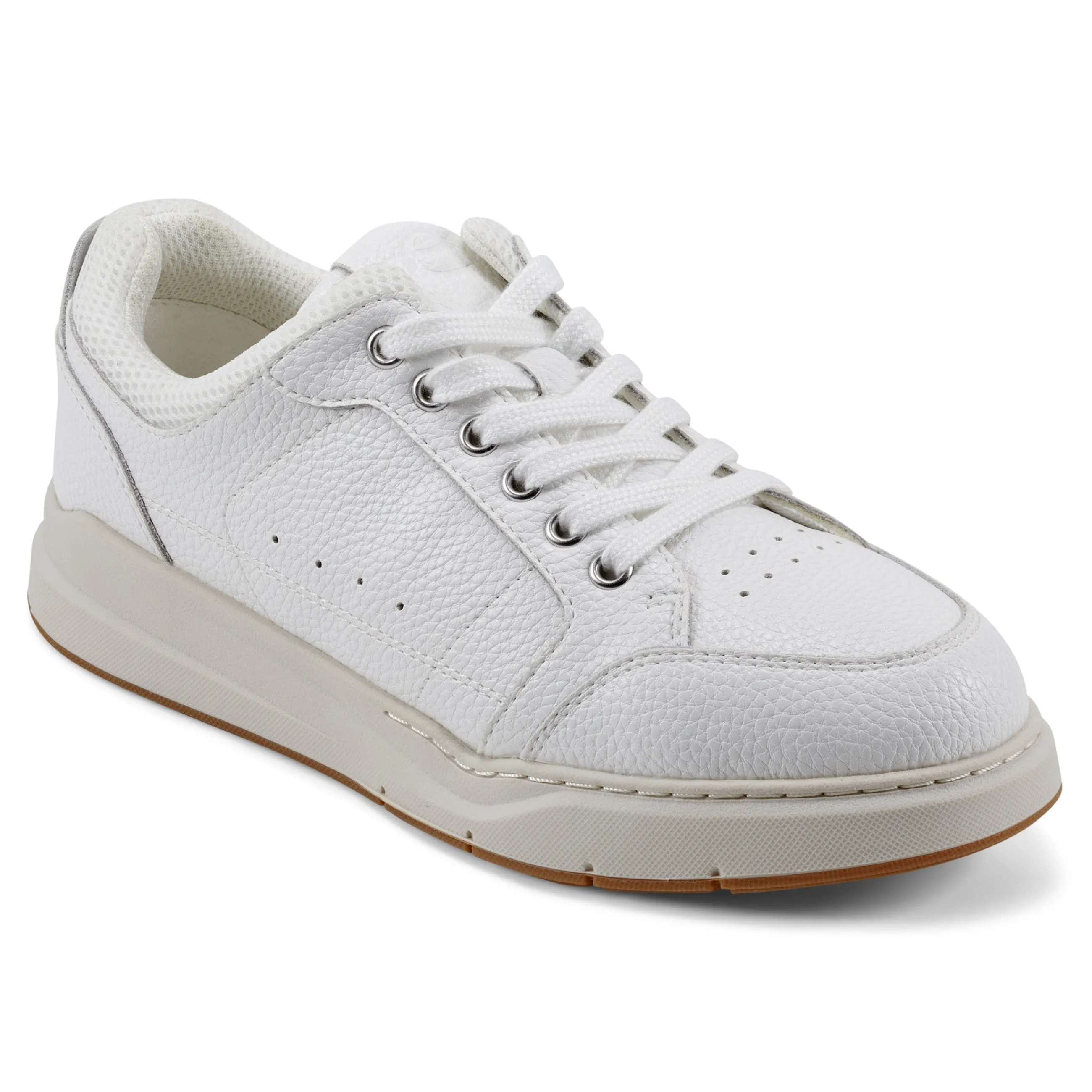 Outlet Easy Spirit x Denise Austin Dilli Lace-up Court Sneakers WhiteLeatherNeutral