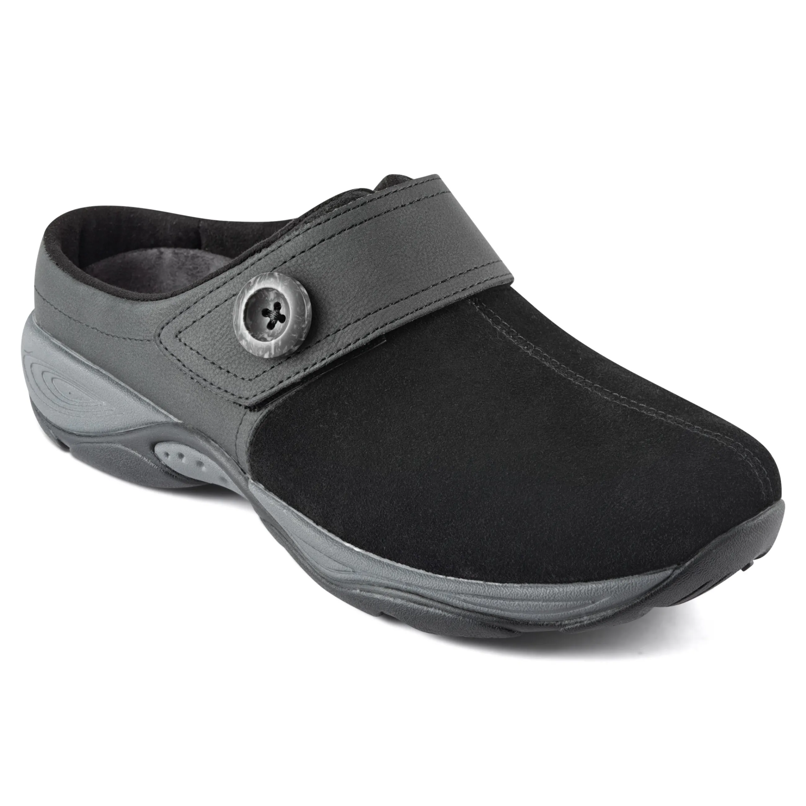 Discount Easy Spirit Edline Slip On Casual Clogs BlackSuede