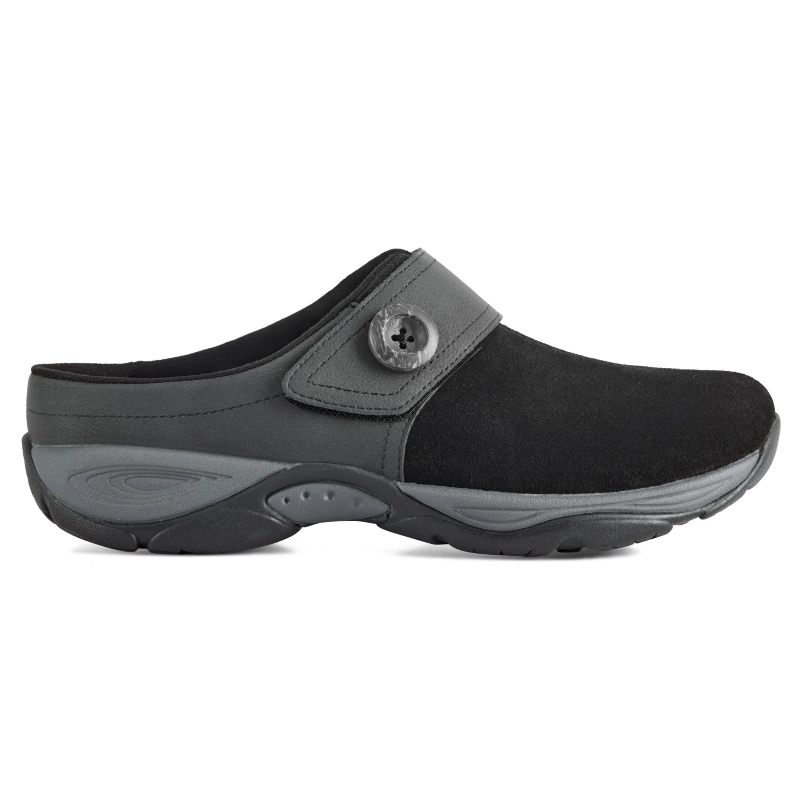 Discount Easy Spirit Edline Slip On Casual Clogs BlackSuede