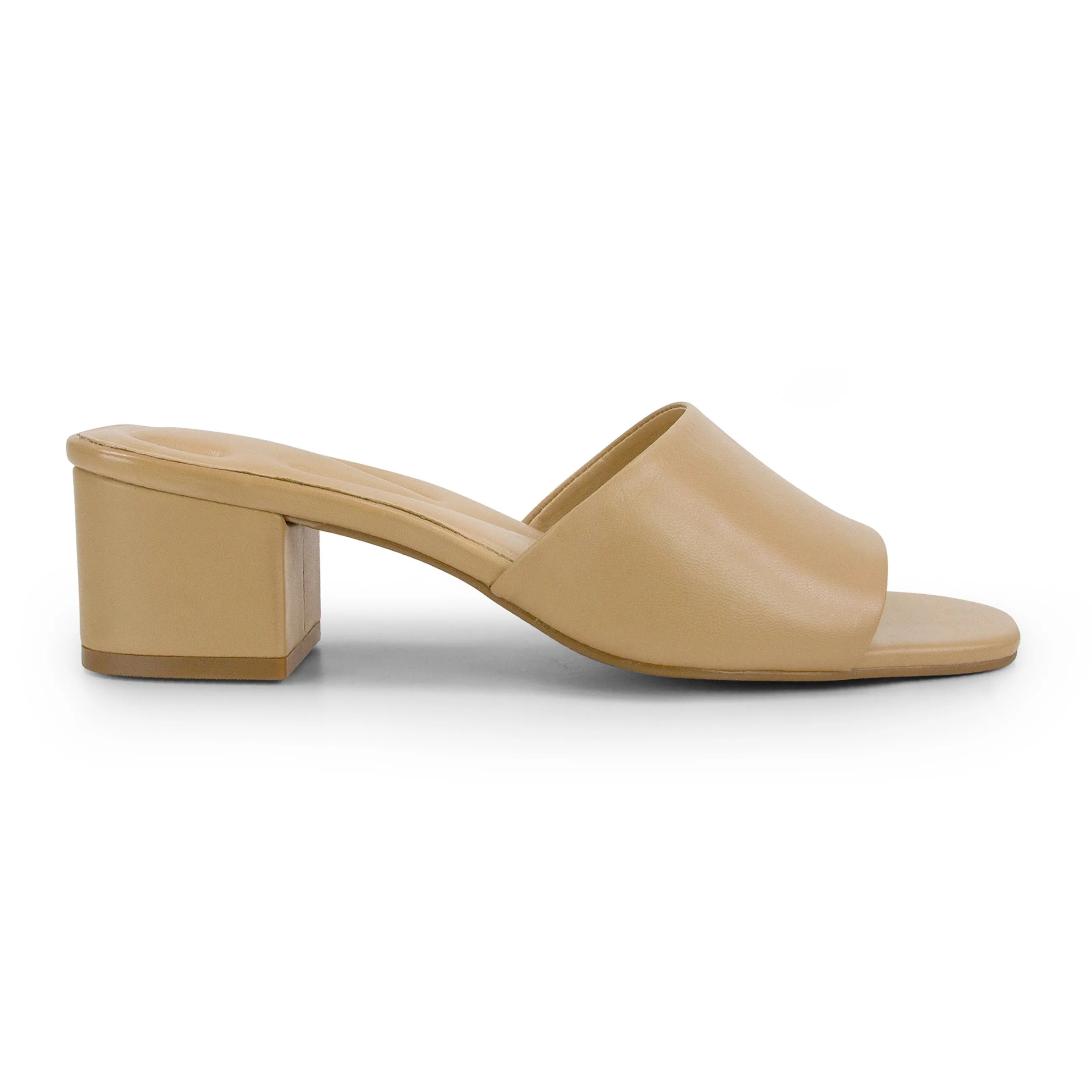 Outlet Easy Spirit Fiora Block Heel Slide Sandals NudeLeather