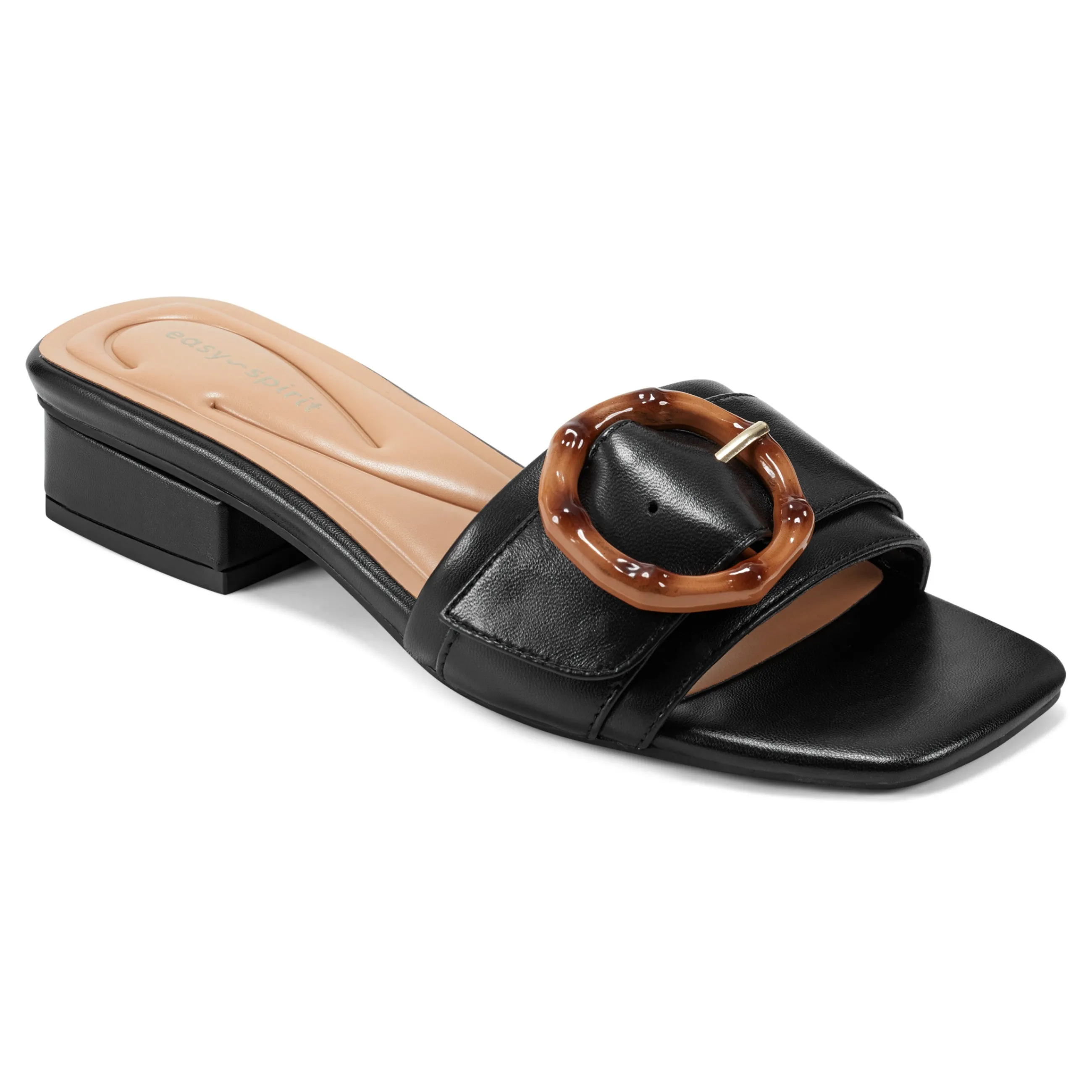 Shop Easy Spirit Gatlin Slide Sandals BlackLeather