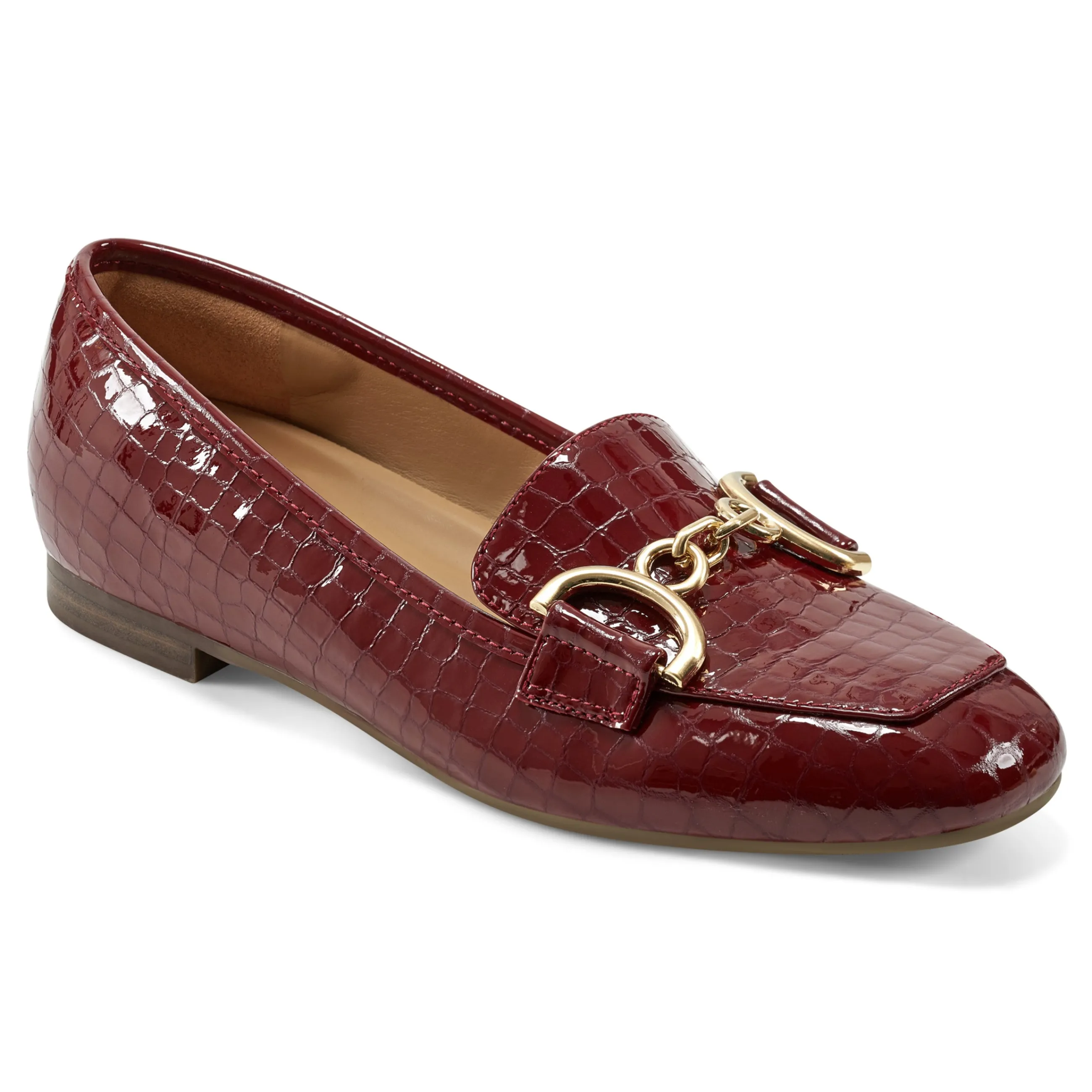 New Easy Spirit Giselle Casual Loafers RedCrocoPrint