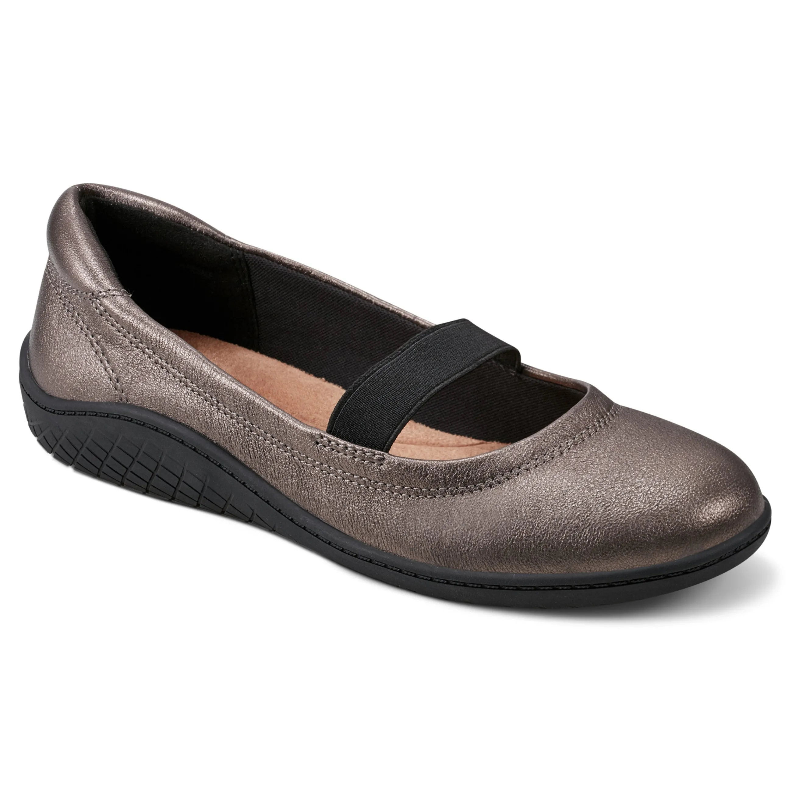 Cheap Easy Spirit Golden Mary Jane Casual Ballet Flats PewterLeather