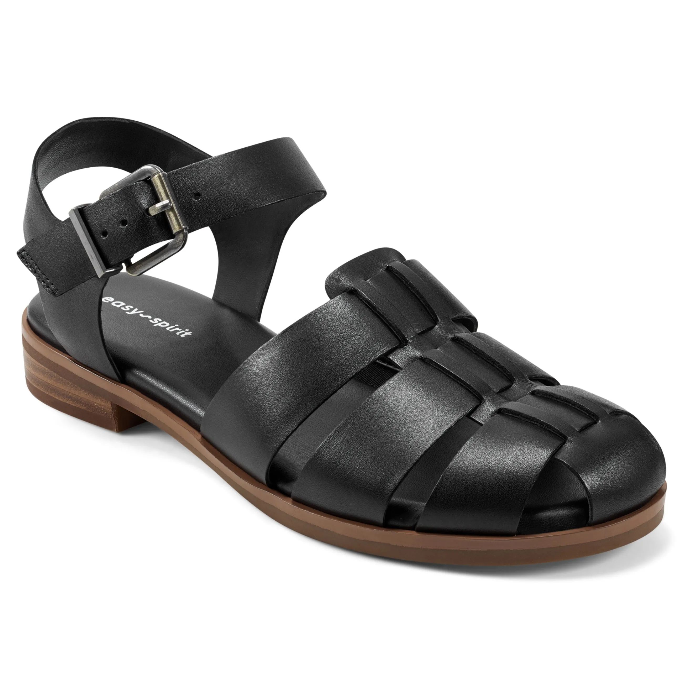 Best Sale Easy Spirit Gretty Fisherman Sandals BlackLeather