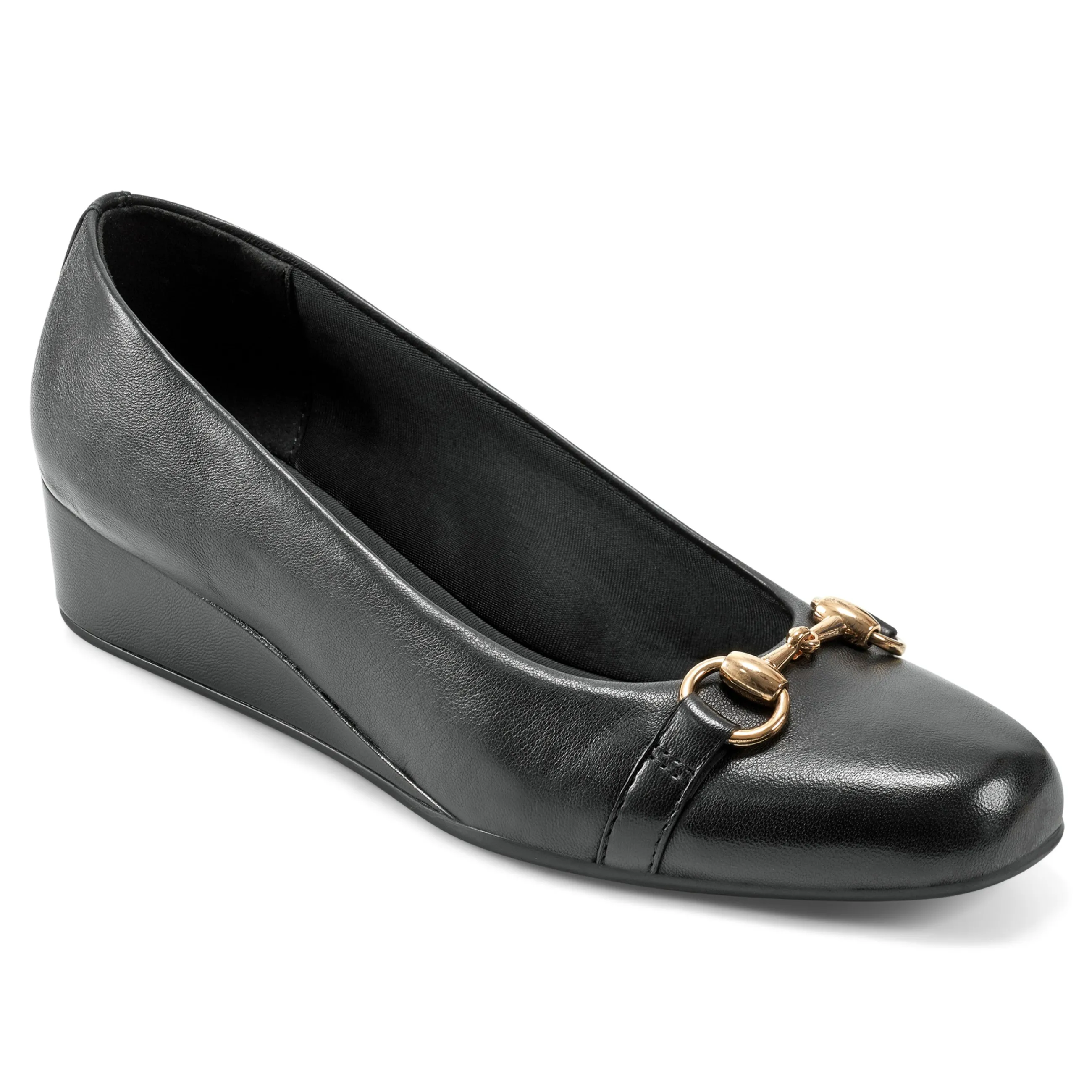 New Easy Spirit Guliana Wedge Heels BlackLeather