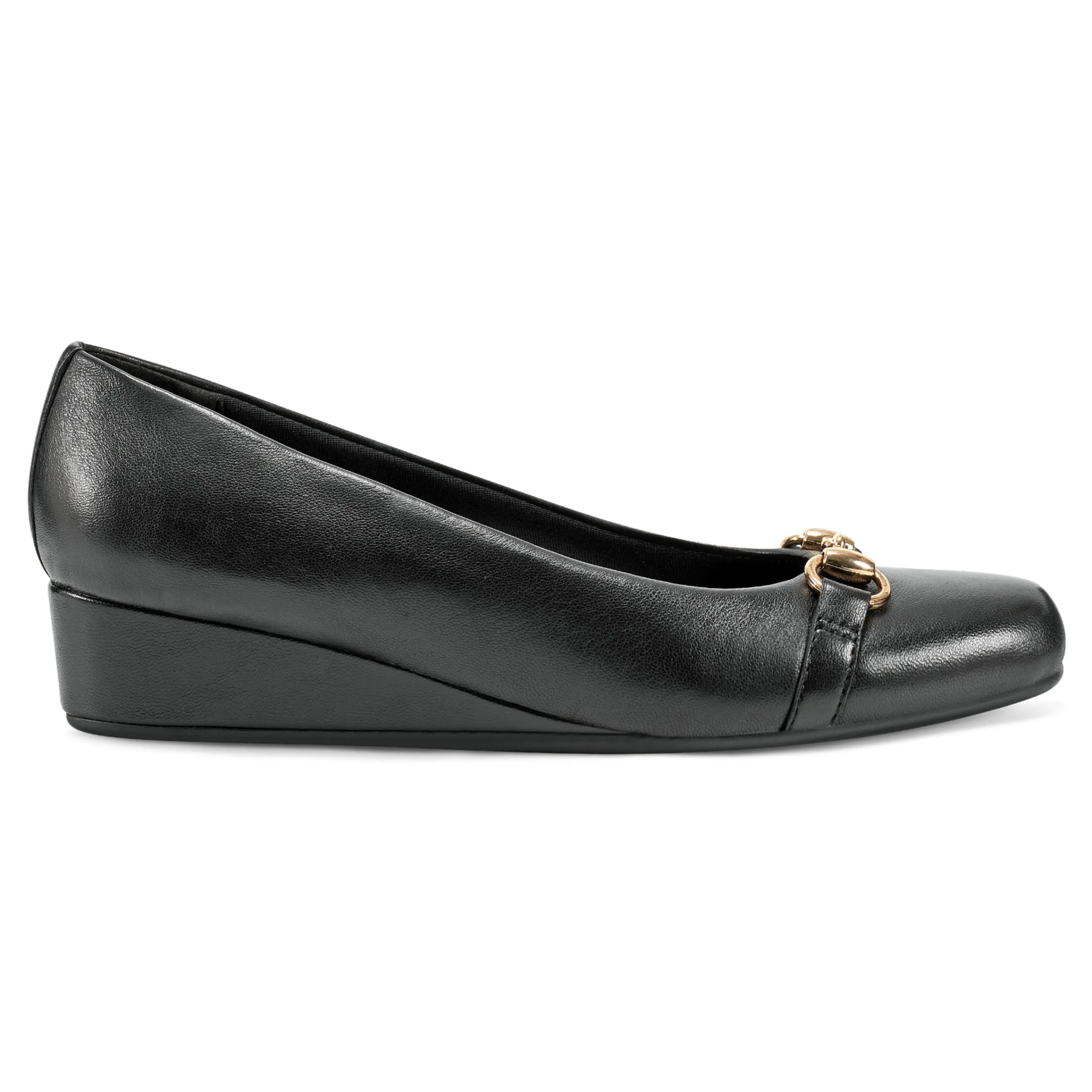 New Easy Spirit Guliana Wedge Heels BlackLeather