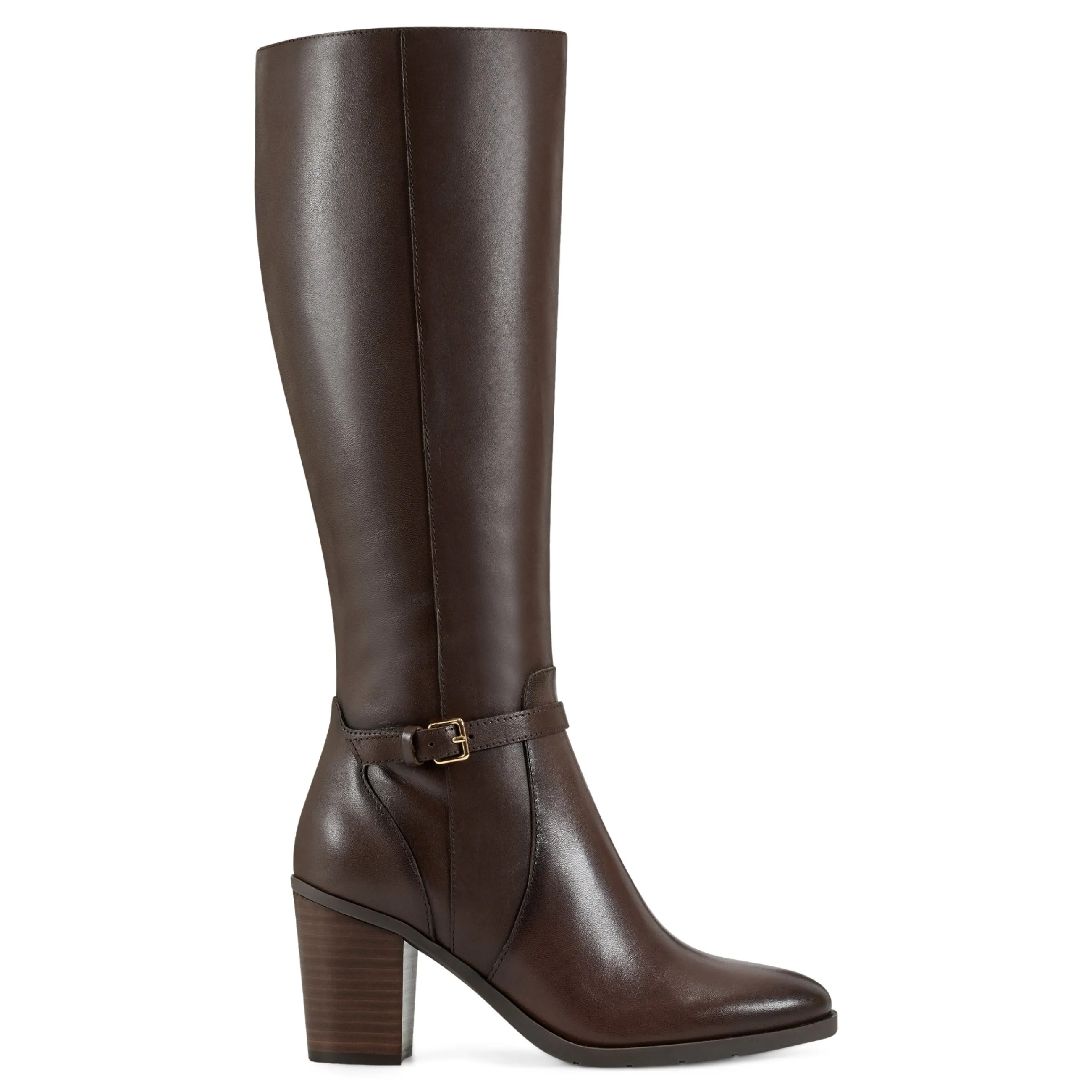 Best Easy Spirit Imani Block Heel Boots BrownLeather