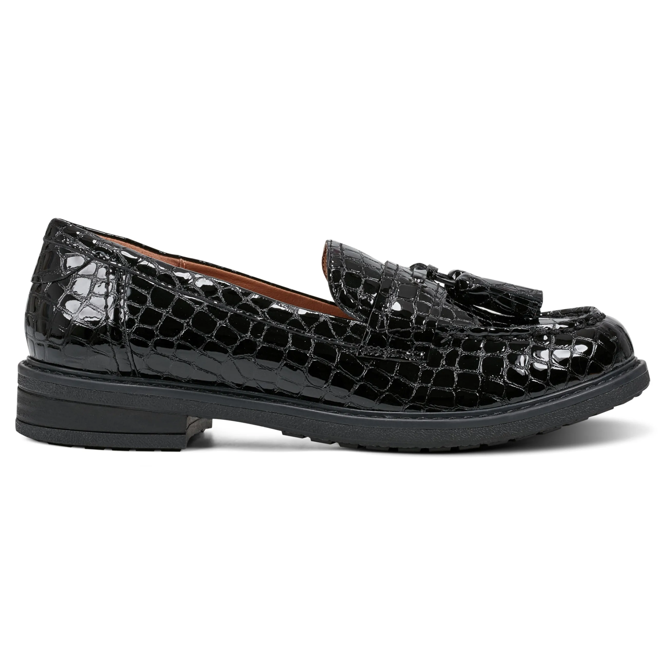 Discount Easy Spirit Janelle Casual Loafers BlackLeatherCroco