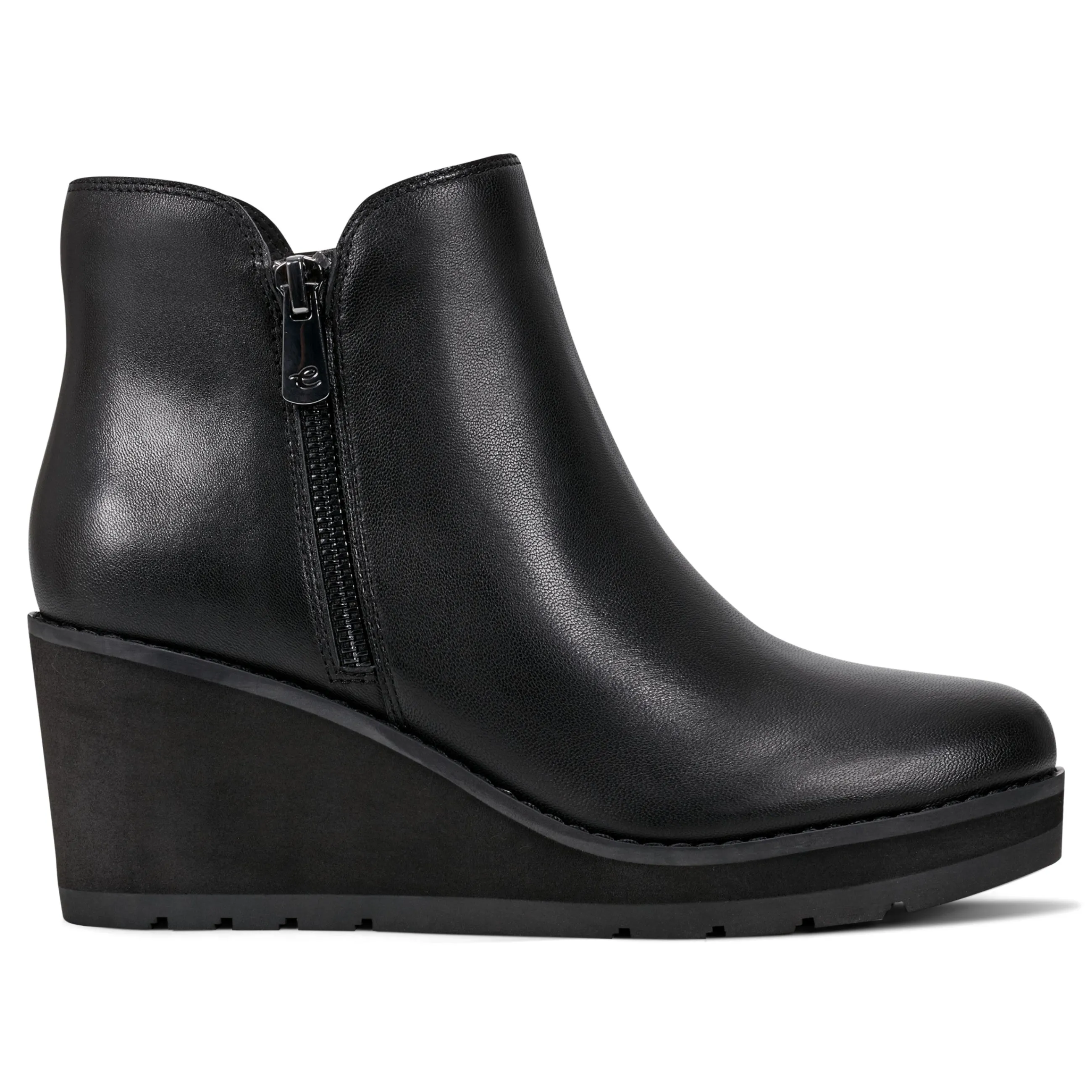 Outlet Easy Spirit Jayda Casual Wedge Booties BlackLeather