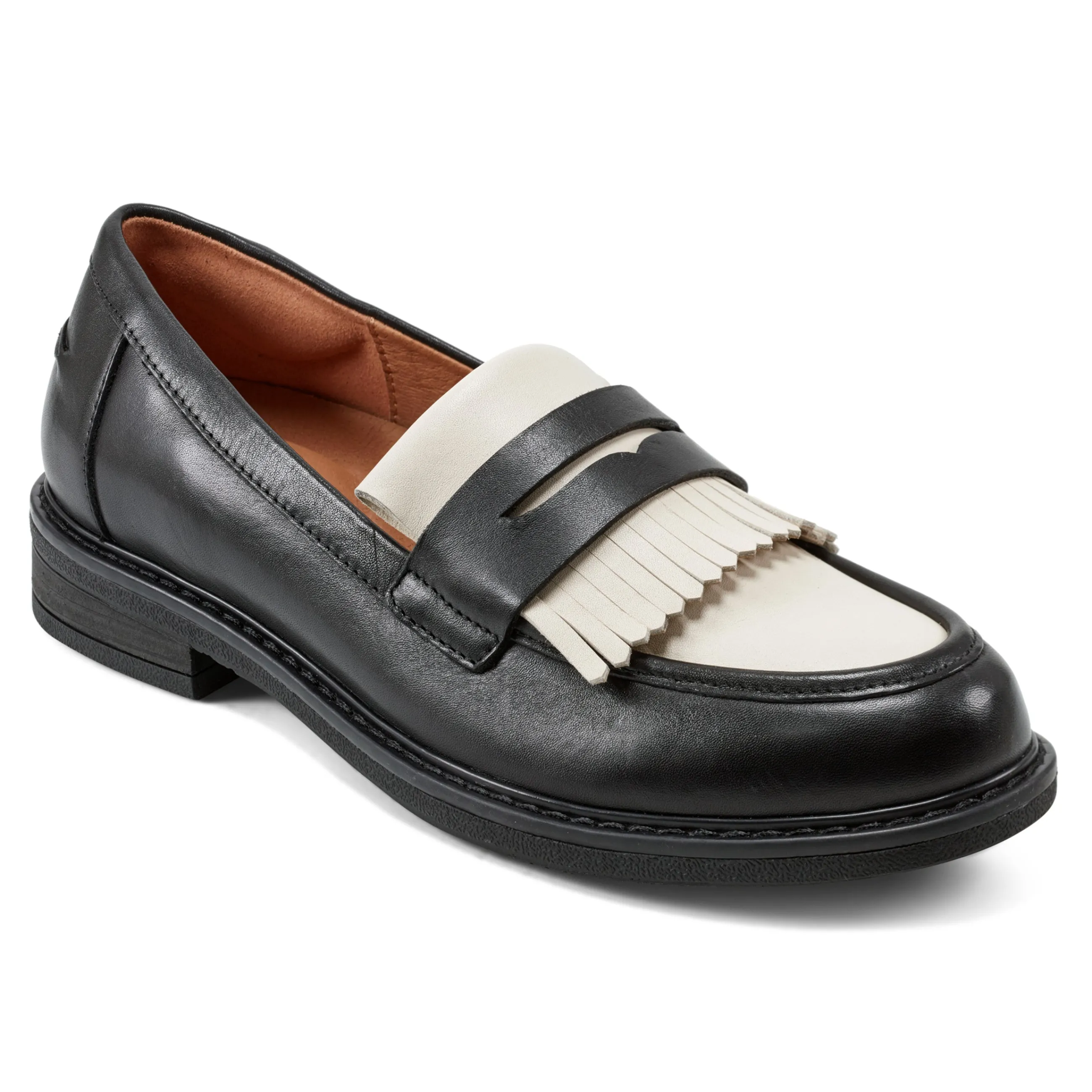 Shop Easy Spirit Jett Penny Loafers Black/IvoryLeather